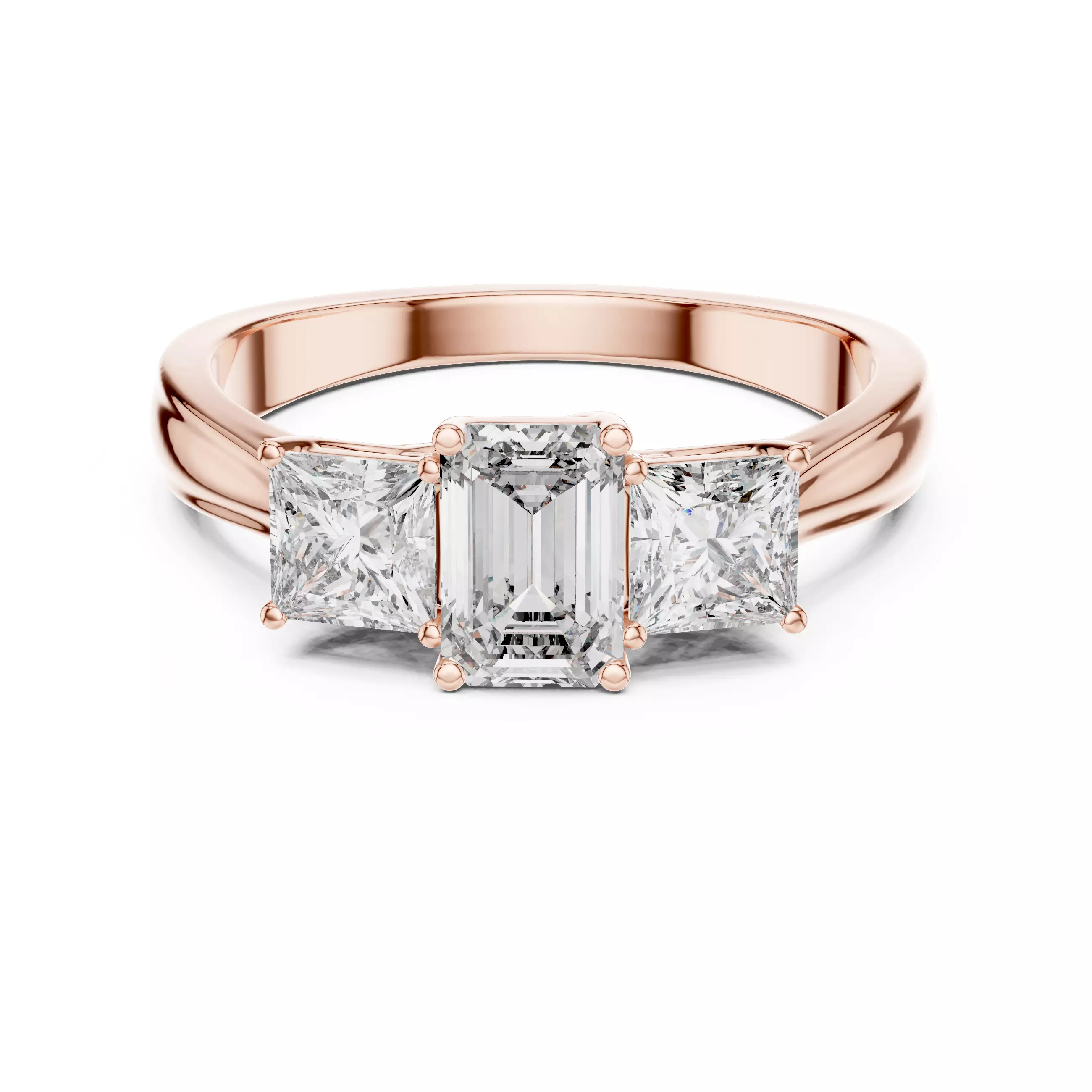 Emerald Solitaire Ring 3D print model