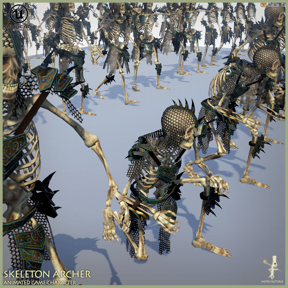 ARMY OF SKELETONS Low-poly 3D model_17