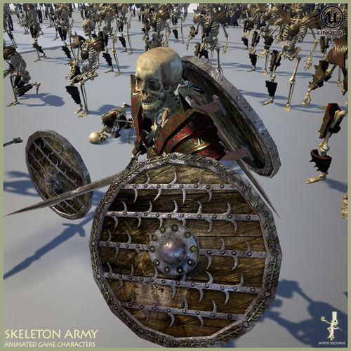 ARMY OF SKELETONS Low-poly 3D model
