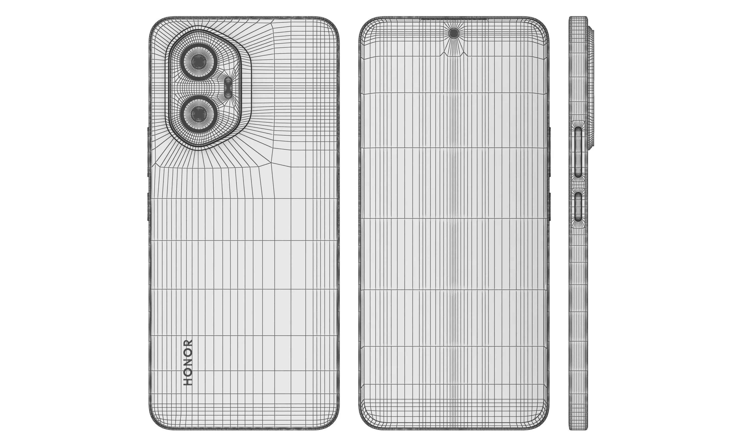 Honor 300 Gray High Poly  3D model_11