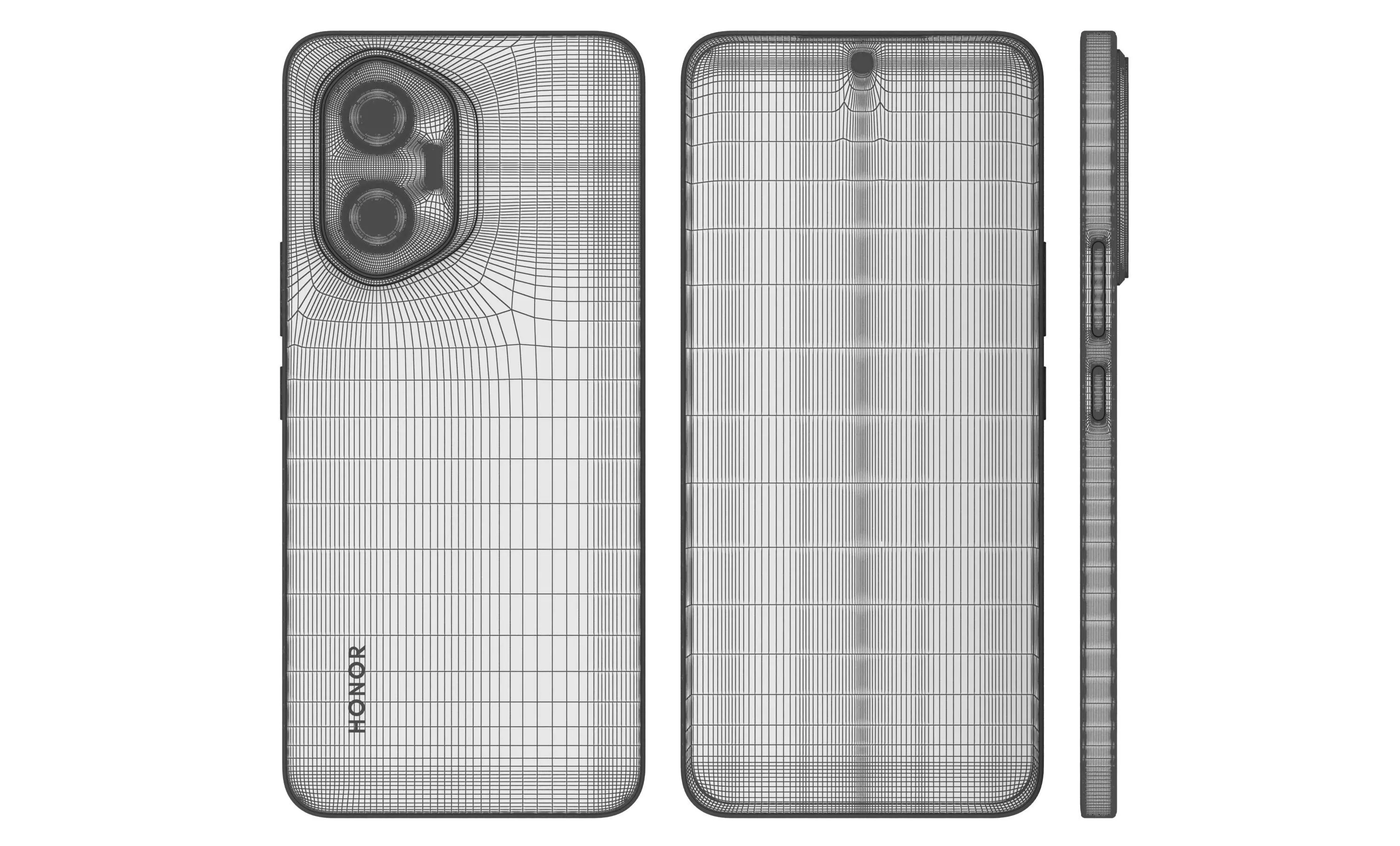 Honor 300 Gray High Poly  3D model_12