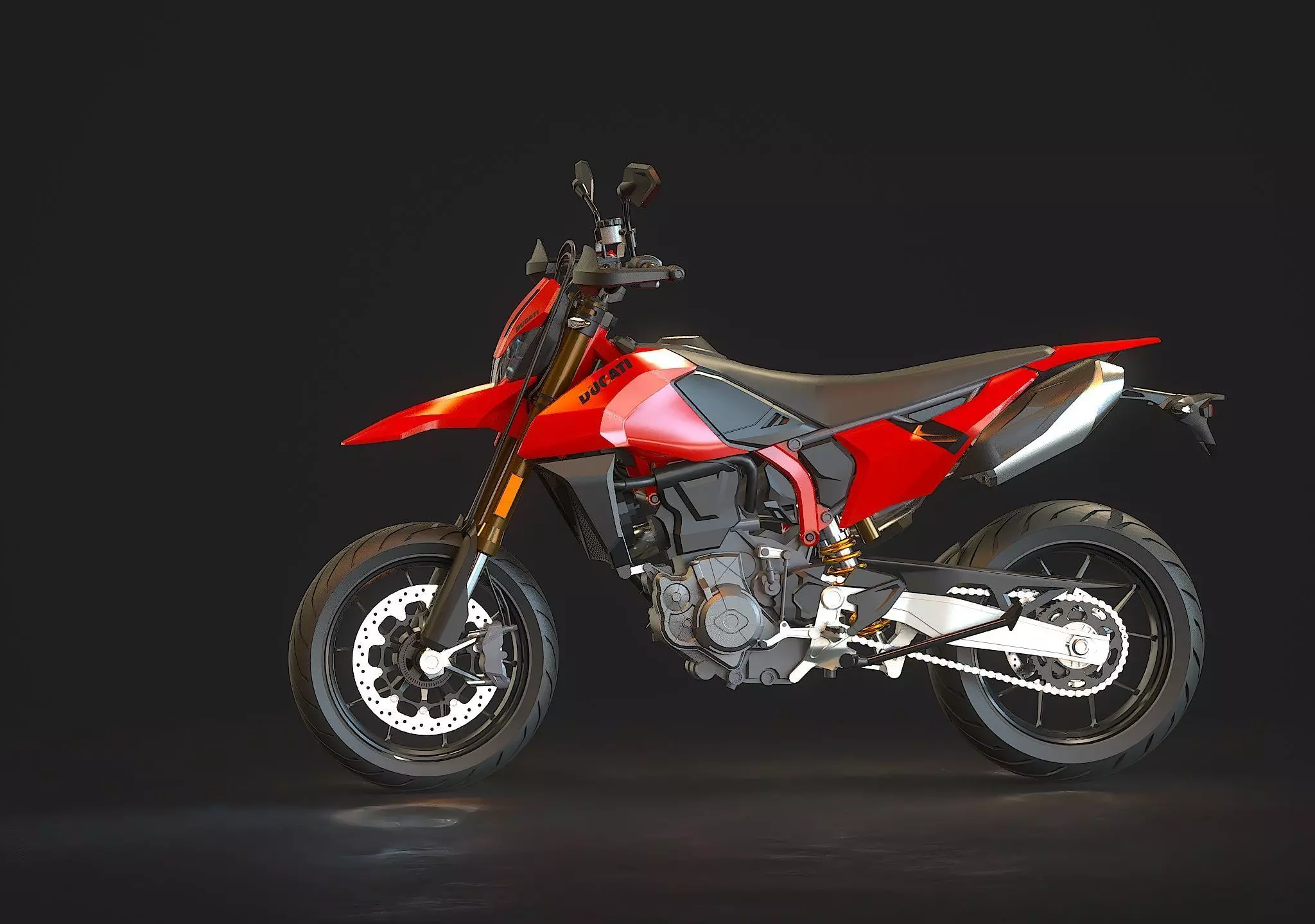 Base model Ducati Hypermotard 698 2024 3D model_3