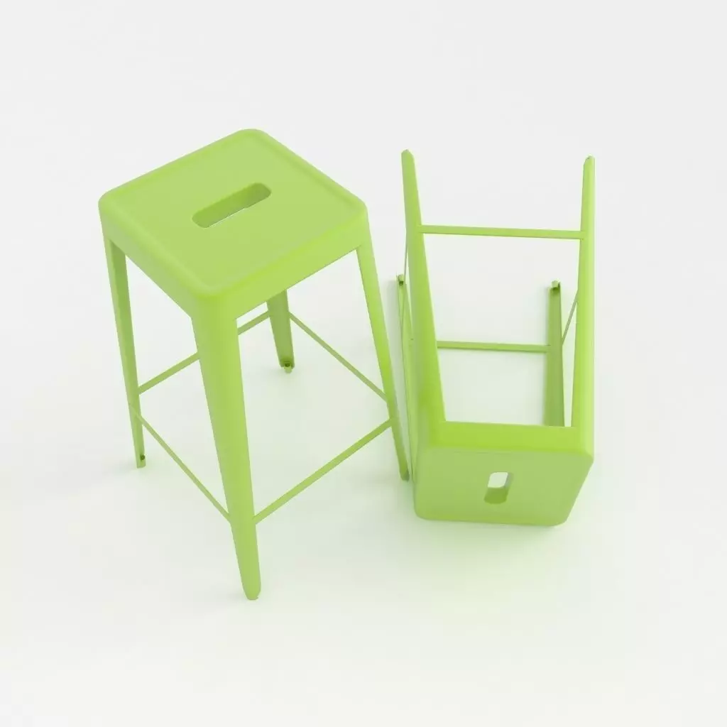 Lime green bar stool  3D model_0