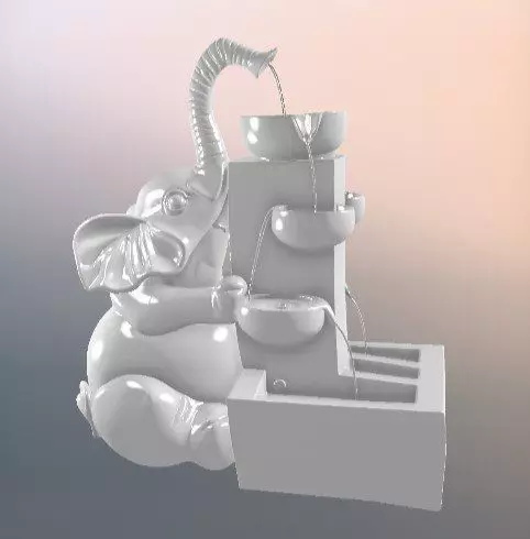 elephant fountain 3d model 3D print model_1