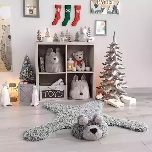 Christmas and New Year decor set for nursery 3D model