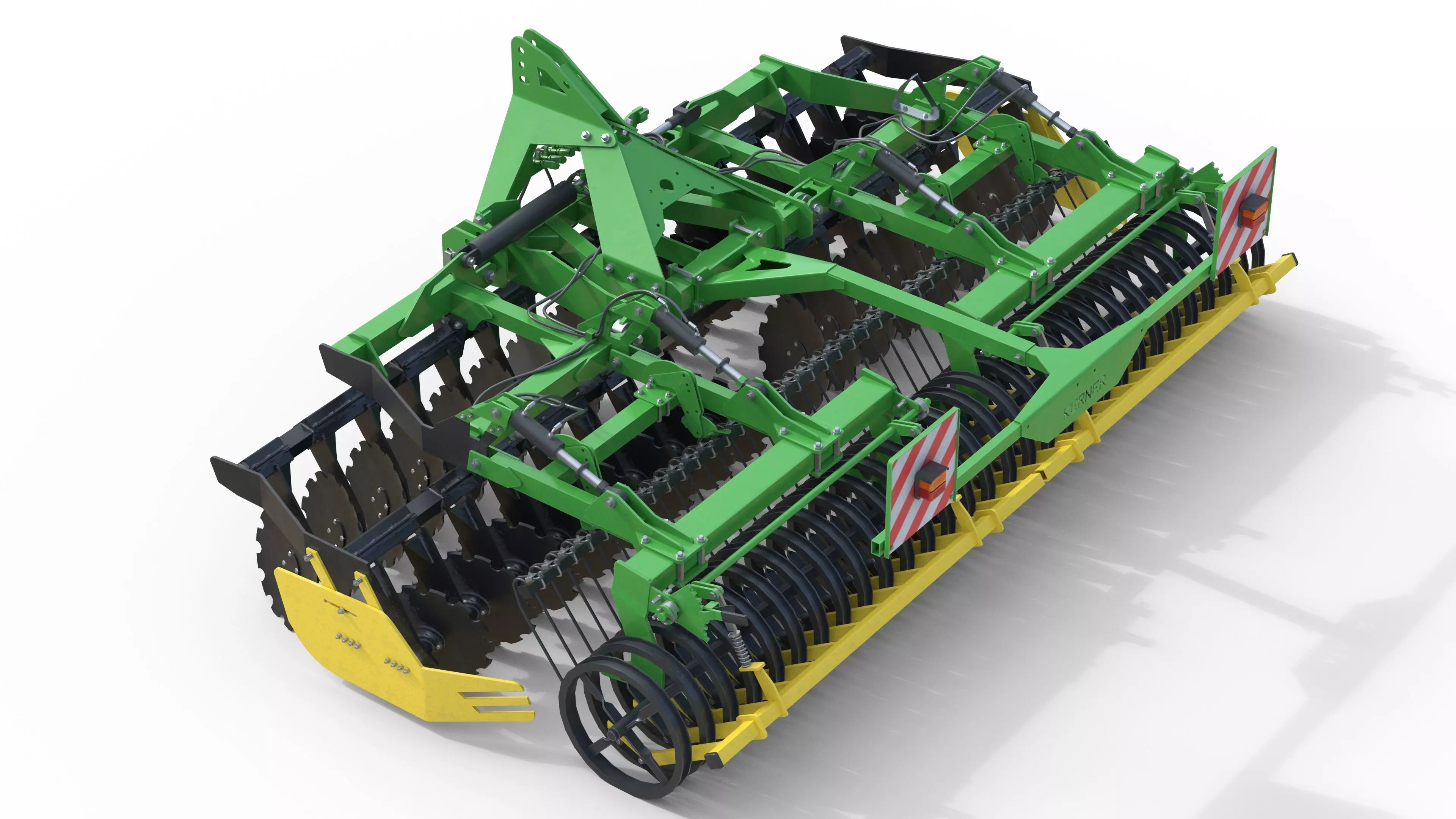 Kerner Helix H450 Trailed Disc harrow Low-poly 3D model_0