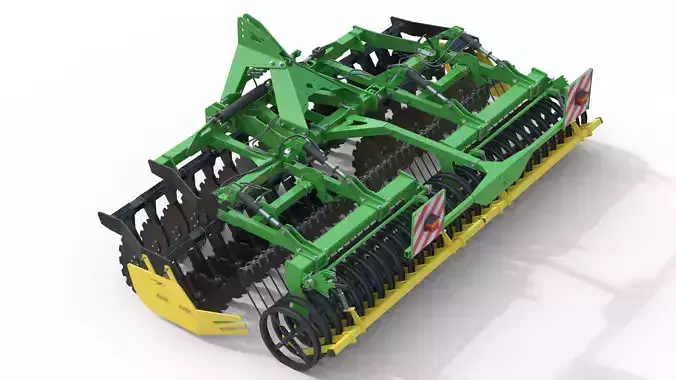 Kerner Helix H450 Trailed Disc harrow Low-poly 3D model