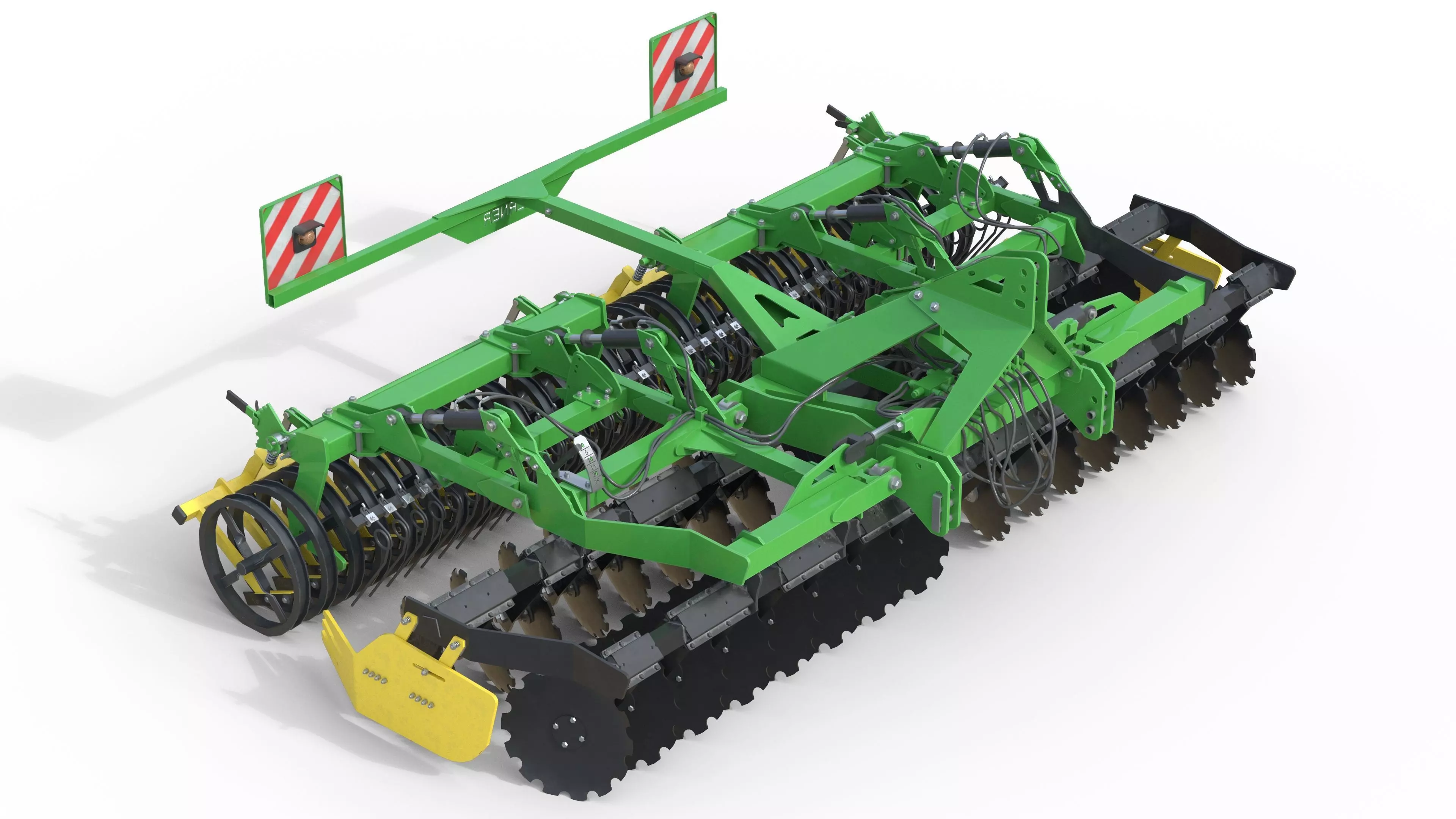 Kerner Helix H450 Trailed Disc harrow Low-poly 3D model_9