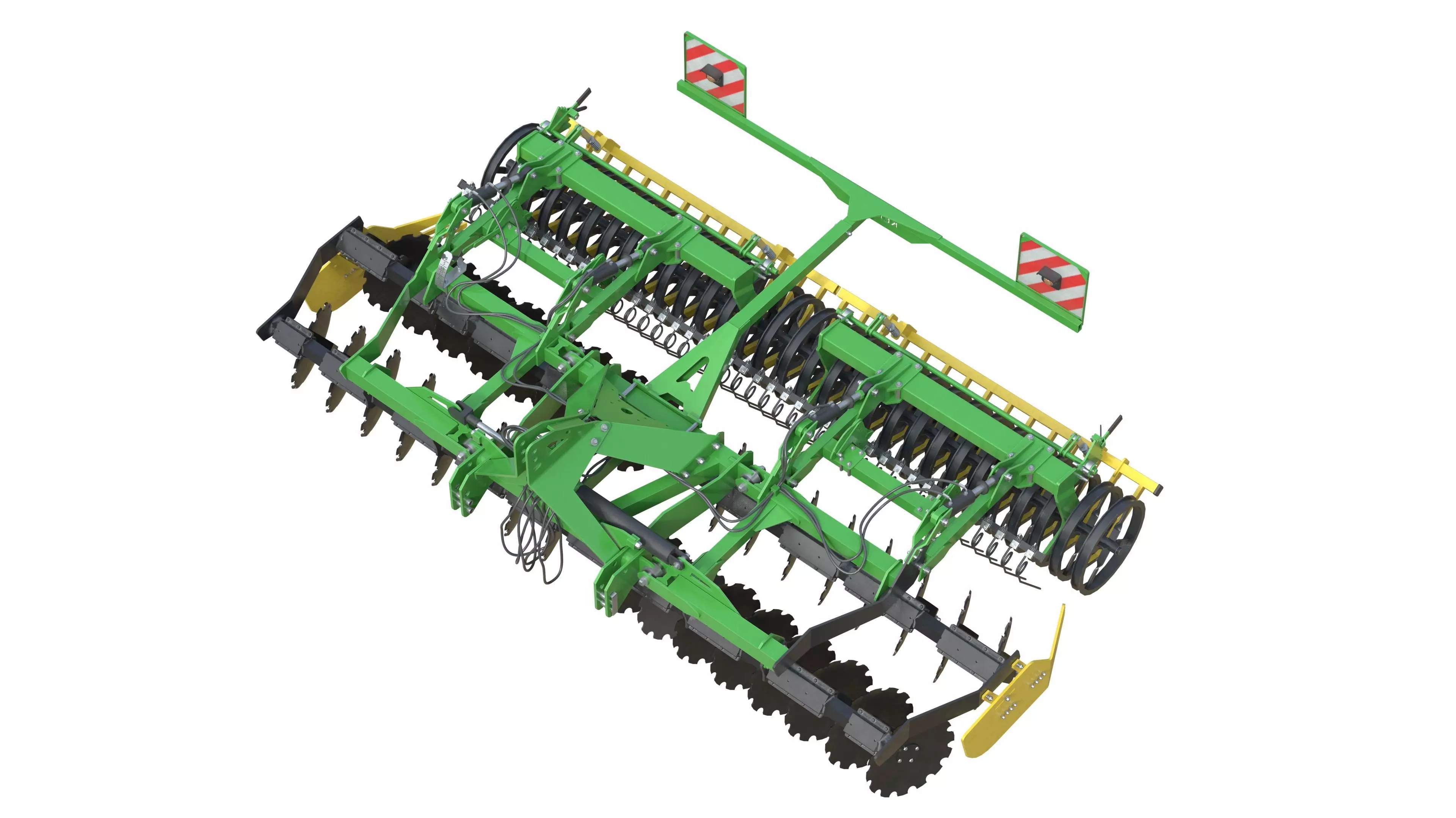 Kerner Helix H450 Trailed Disc harrow Low-poly 3D model_2