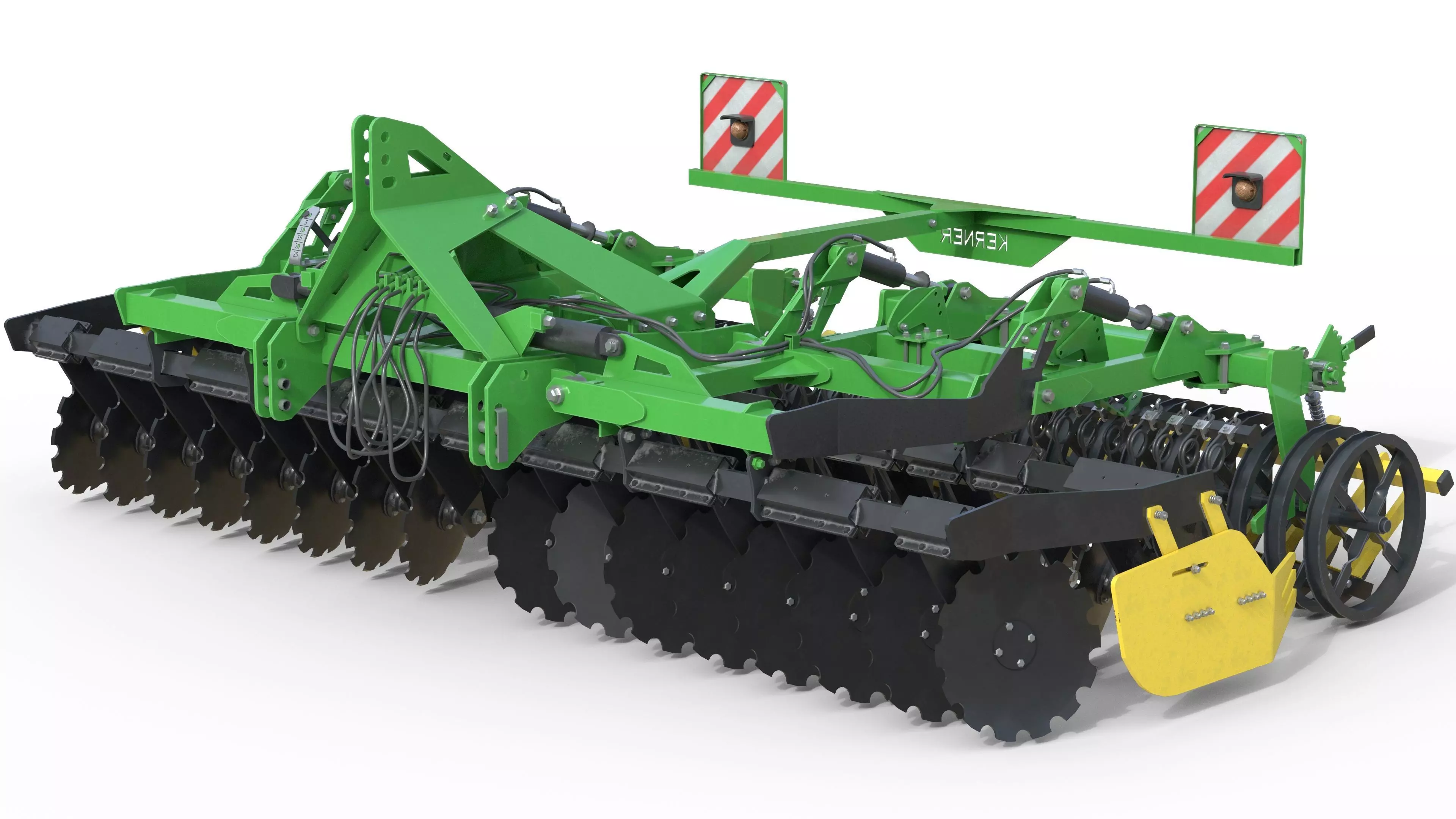 Kerner Helix H450 Trailed Disc harrow Low-poly 3D model_1