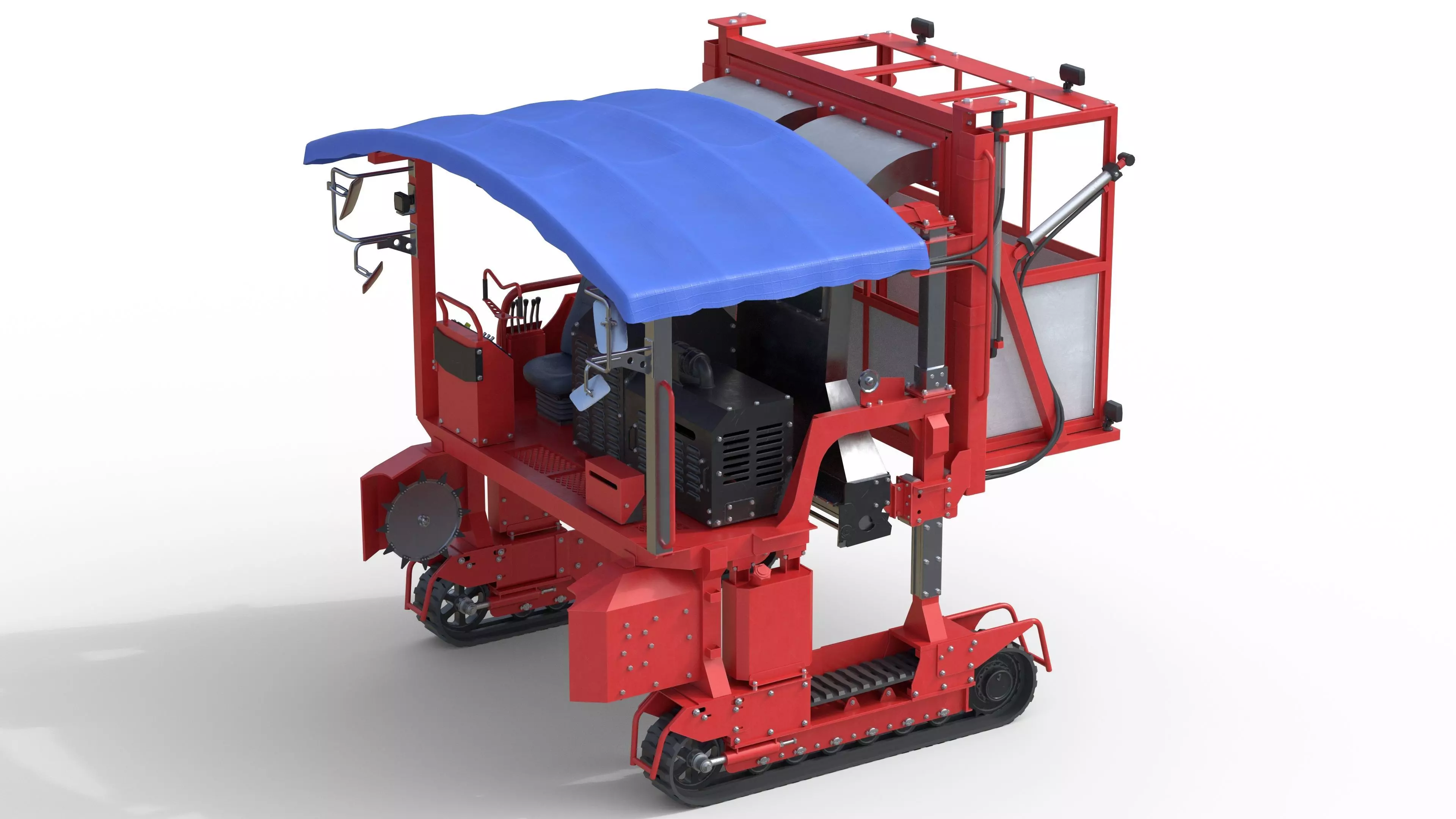 Ochiai OHC-W Tea Harvesting Machine Low-poly 3D model_0