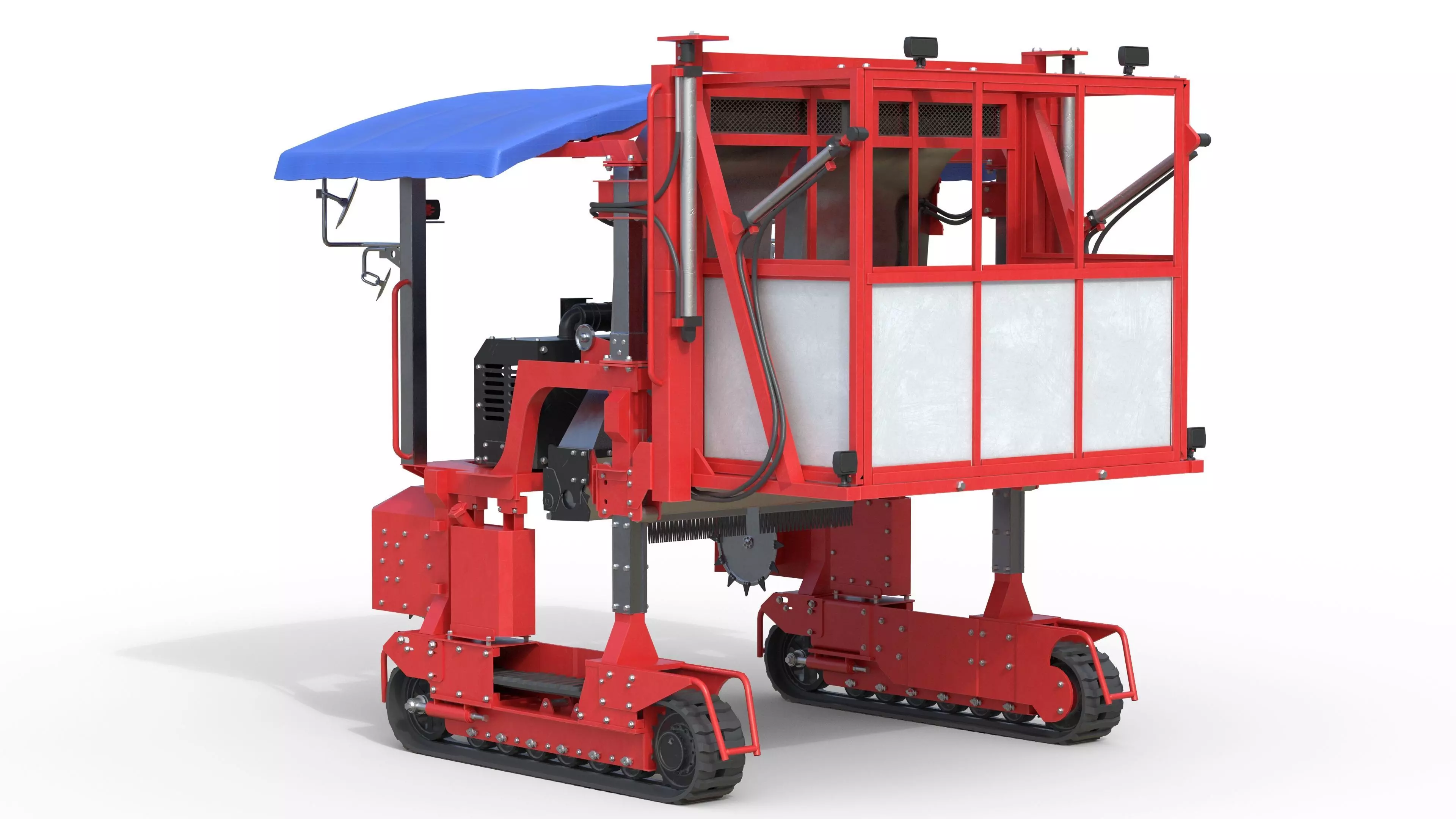 Ochiai OHC-W Tea Harvesting Machine Low-poly 3D model_1