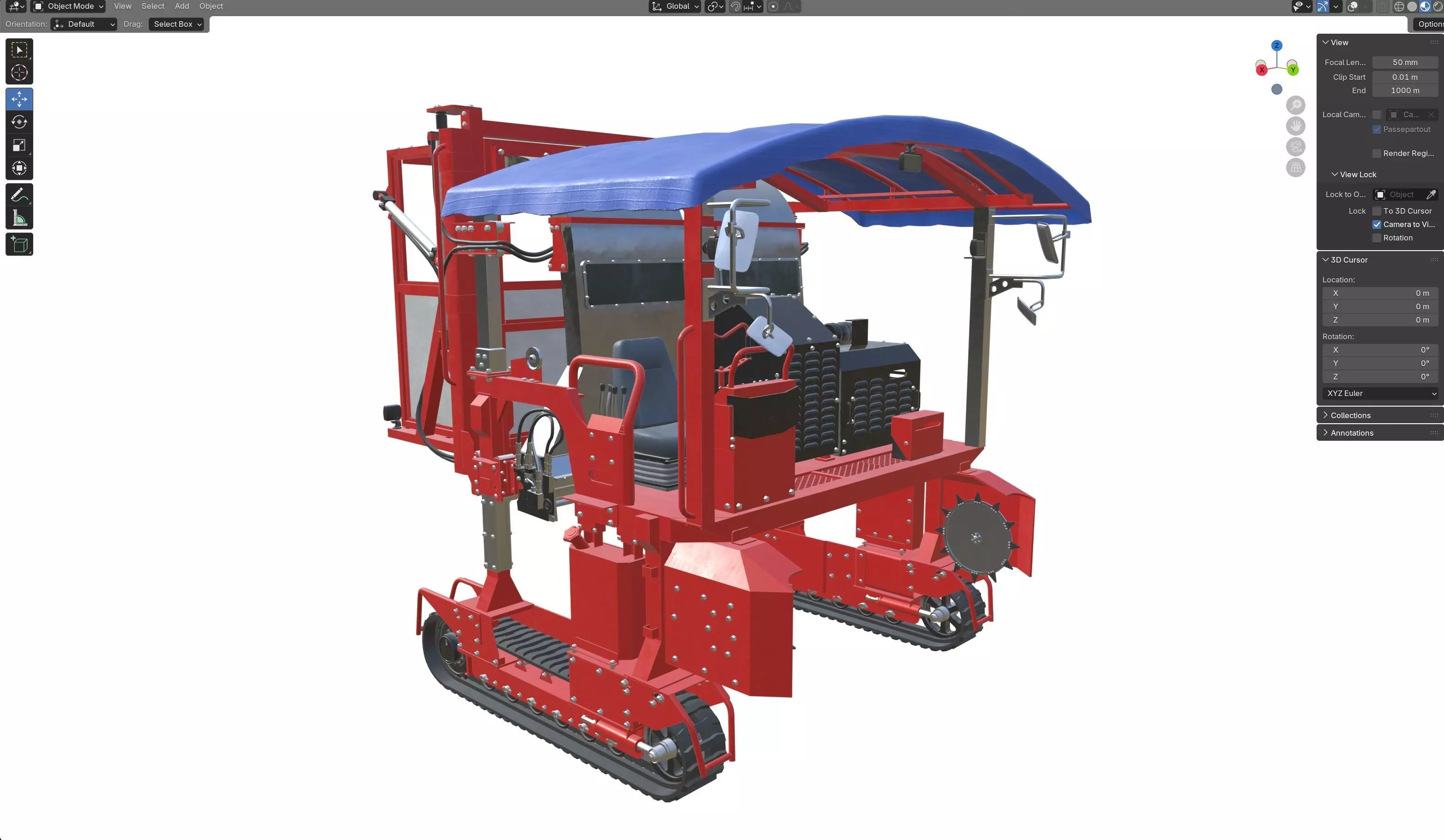 Ochiai OHC-W Tea Harvesting Machine Low-poly 3D model_11
