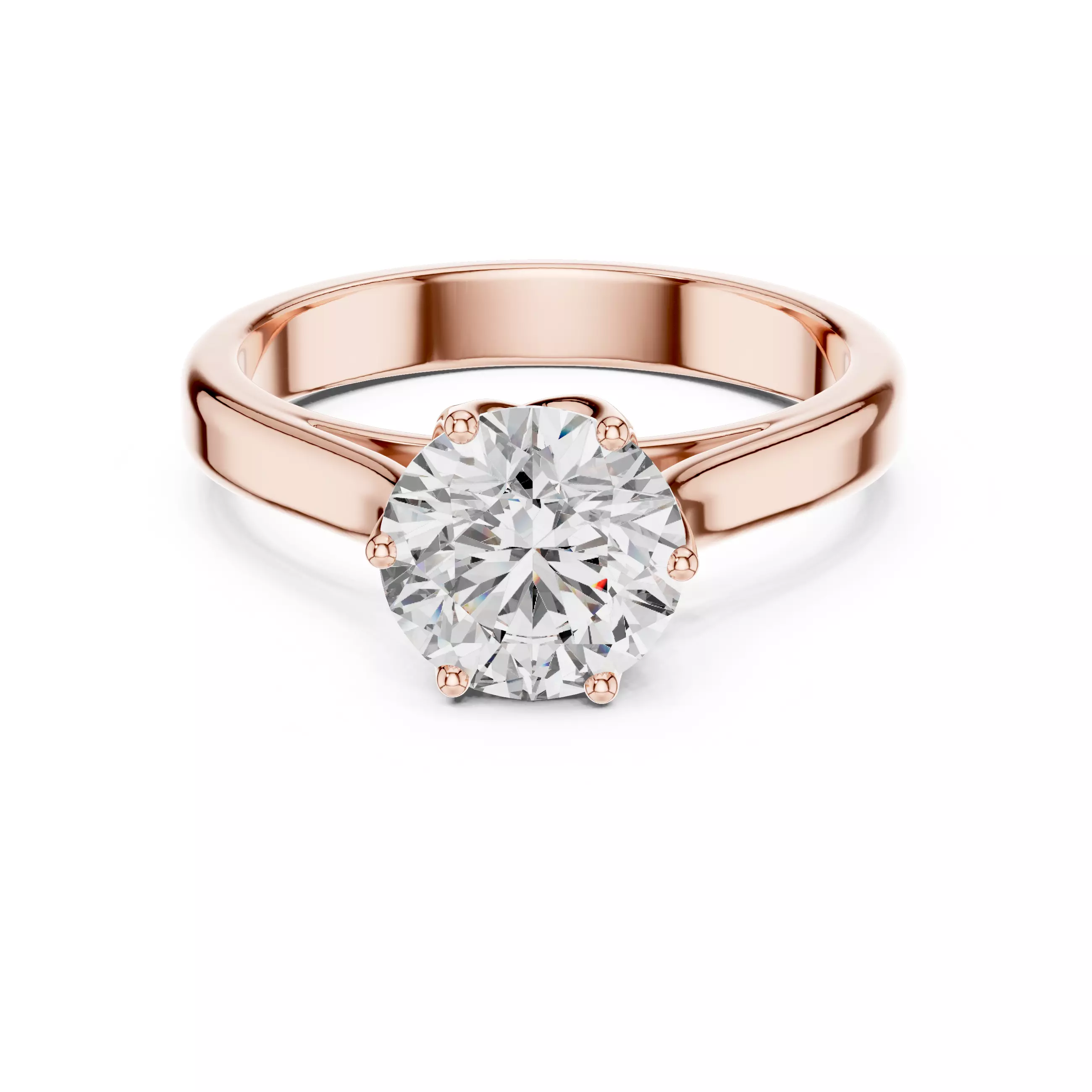 Round Diamond Solitaire Ring 3D print model
