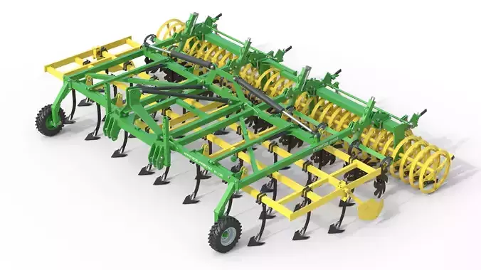 Kerner Stratos S 450 Agricultural Cultivator Low-poly 3D model