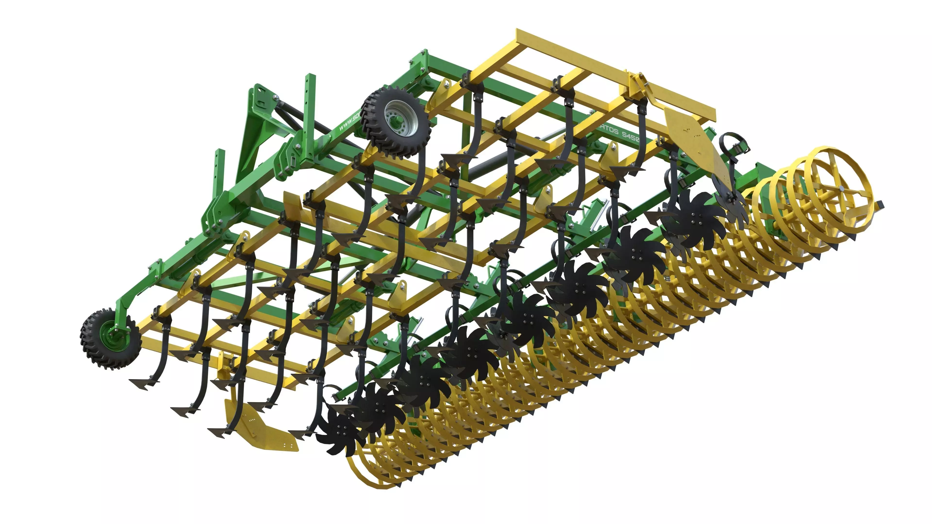 Kerner Stratos S 450 Agricultural Cultivator Low-poly 3D model_9