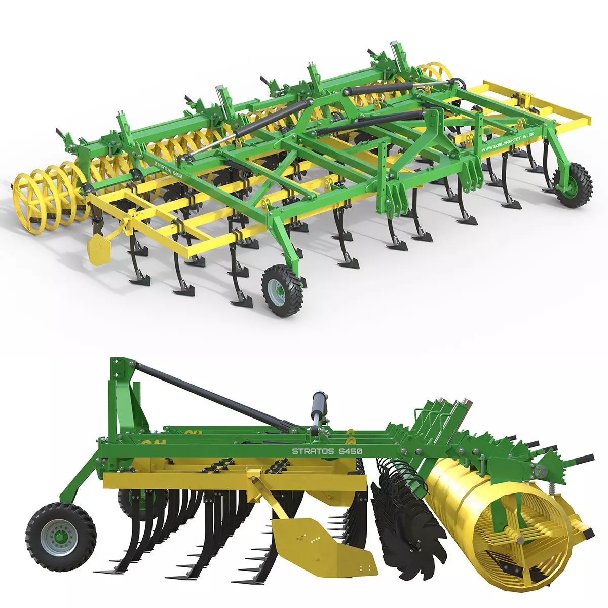 Kerner Stratos S 450 Agricultural Cultivator Low-poly 3D model_12