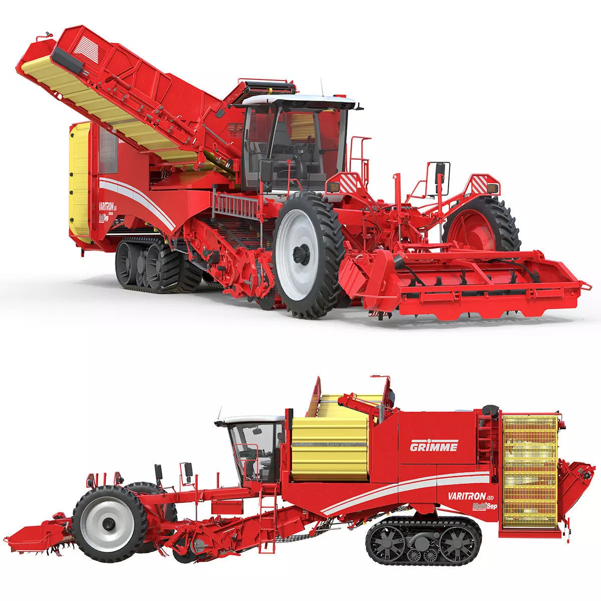 Harvester Grimme Varitron 470 Low-poly 3D model_13