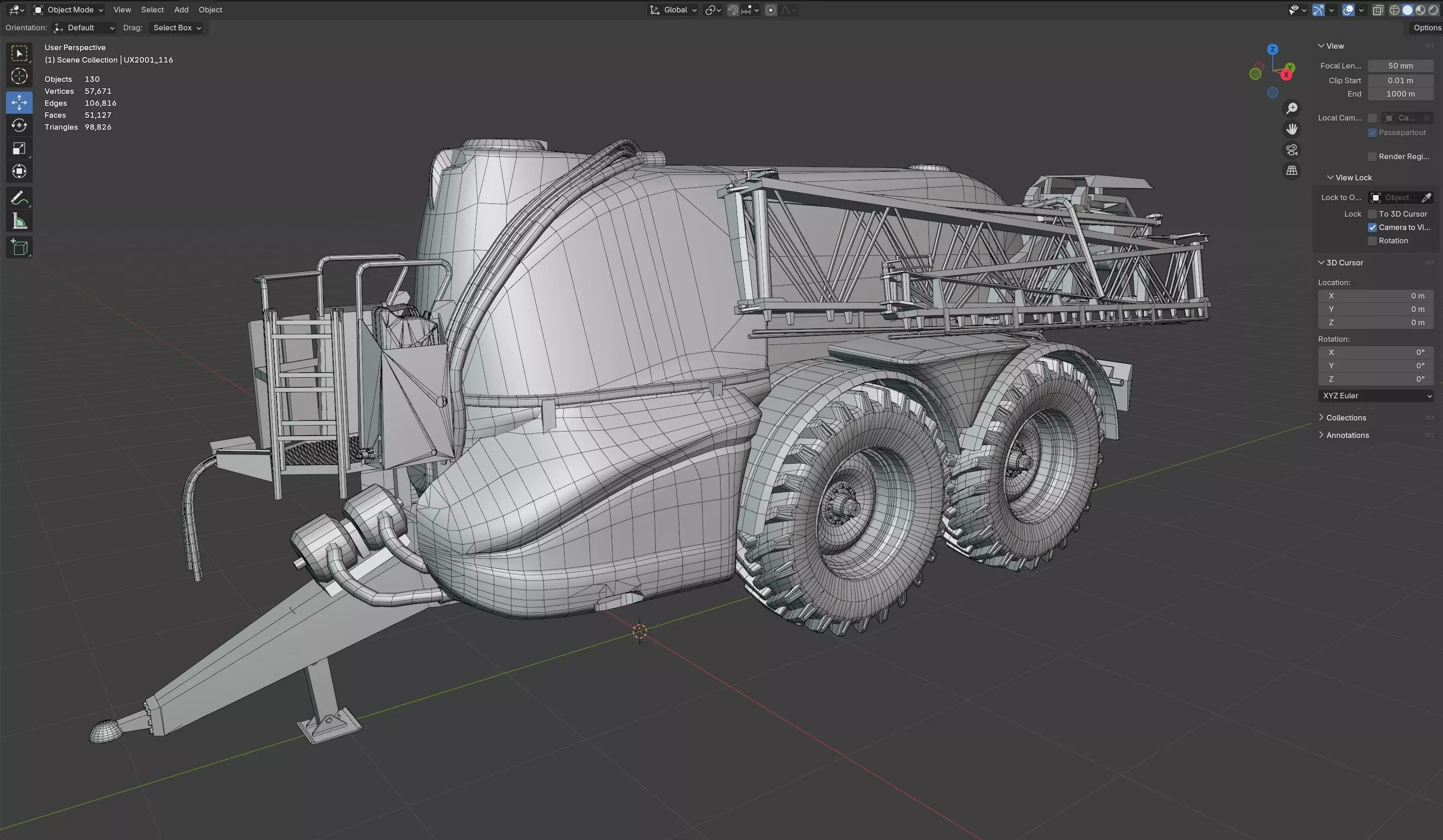 Amazone UX 11201 Trailed Field Sprayer Low-poly 3D model_13