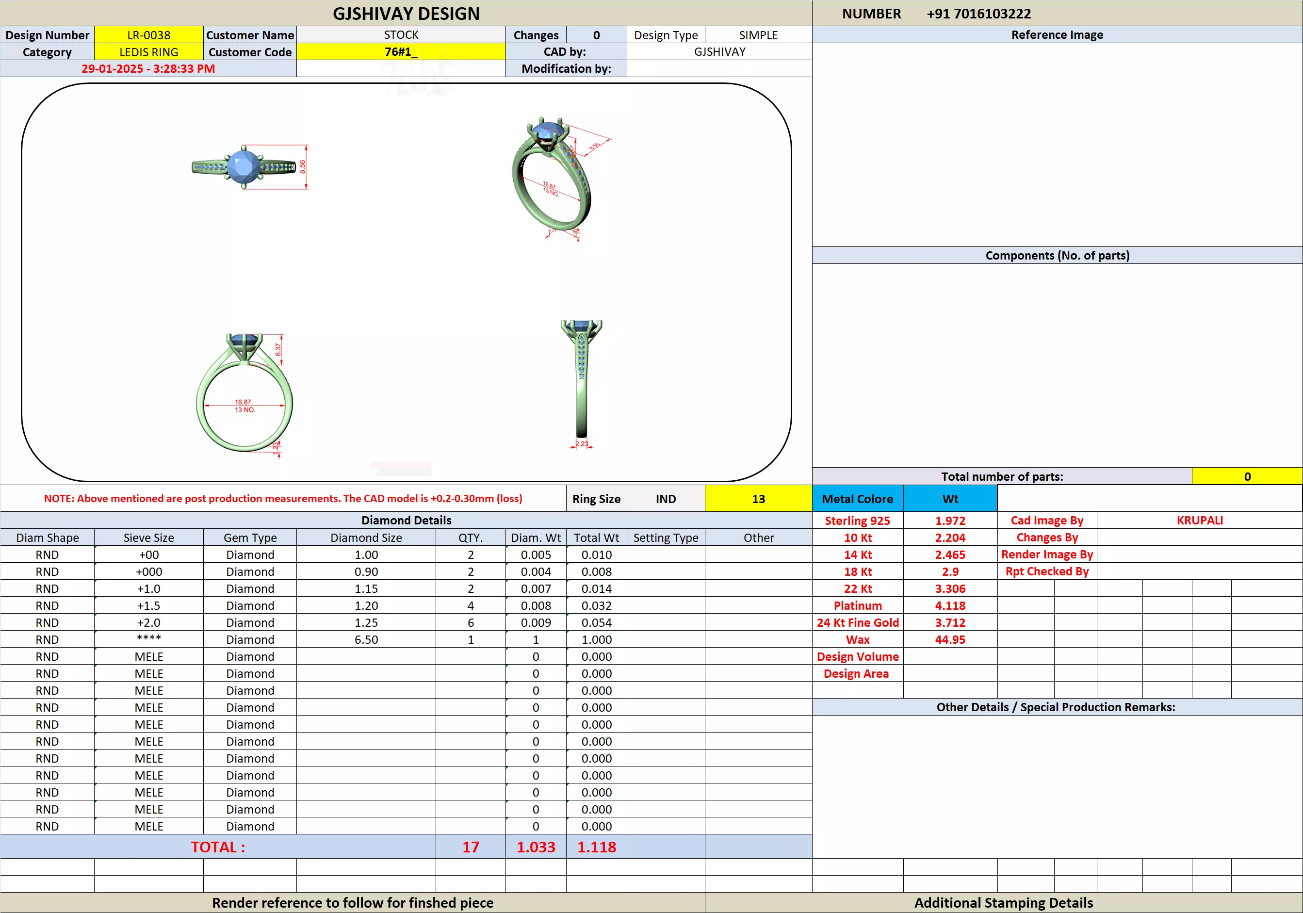 Round Diamond Solitaire Ring 3D print model_8