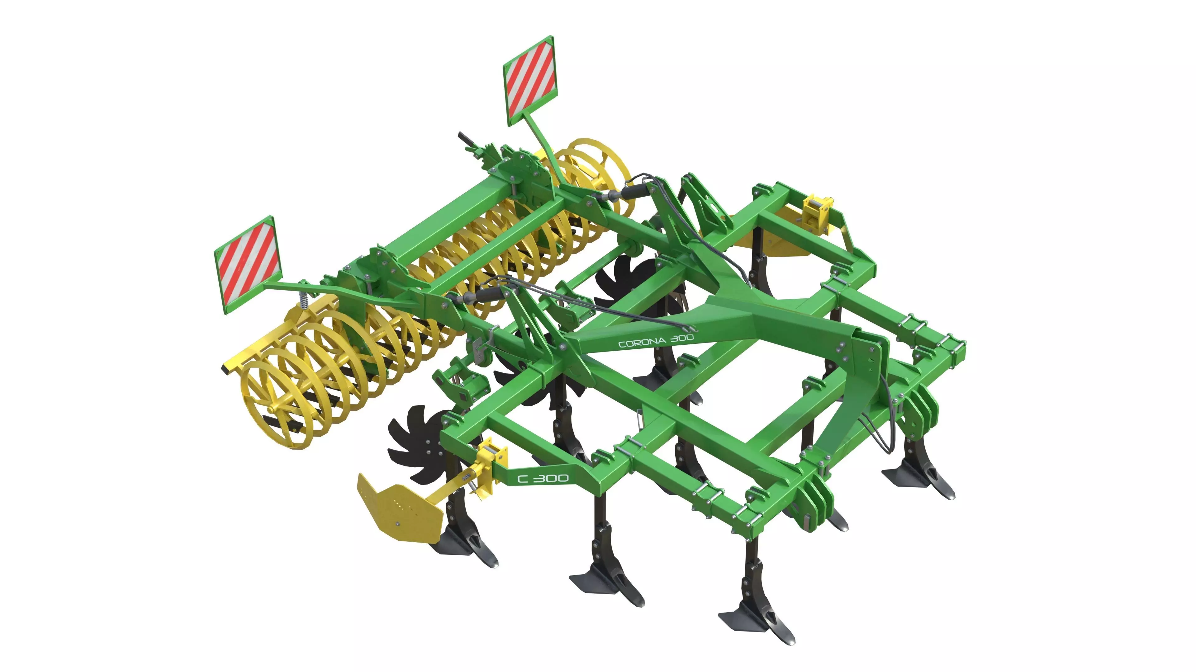 Kerner Corona 300 Hybrid Field Cultivator Low-poly 3D model_4