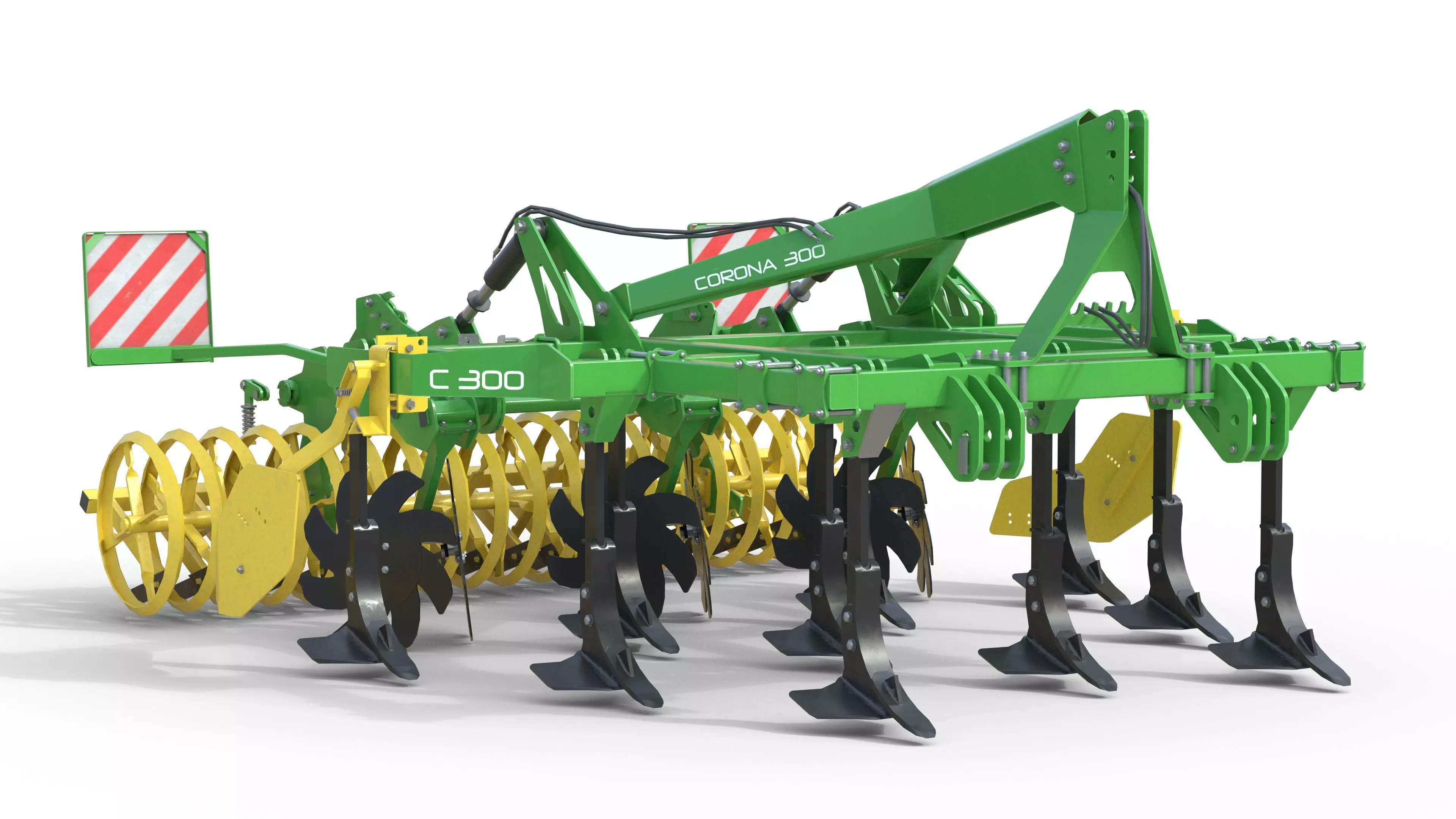 Kerner Corona 300 Hybrid Field Cultivator Low-poly 3D model_3