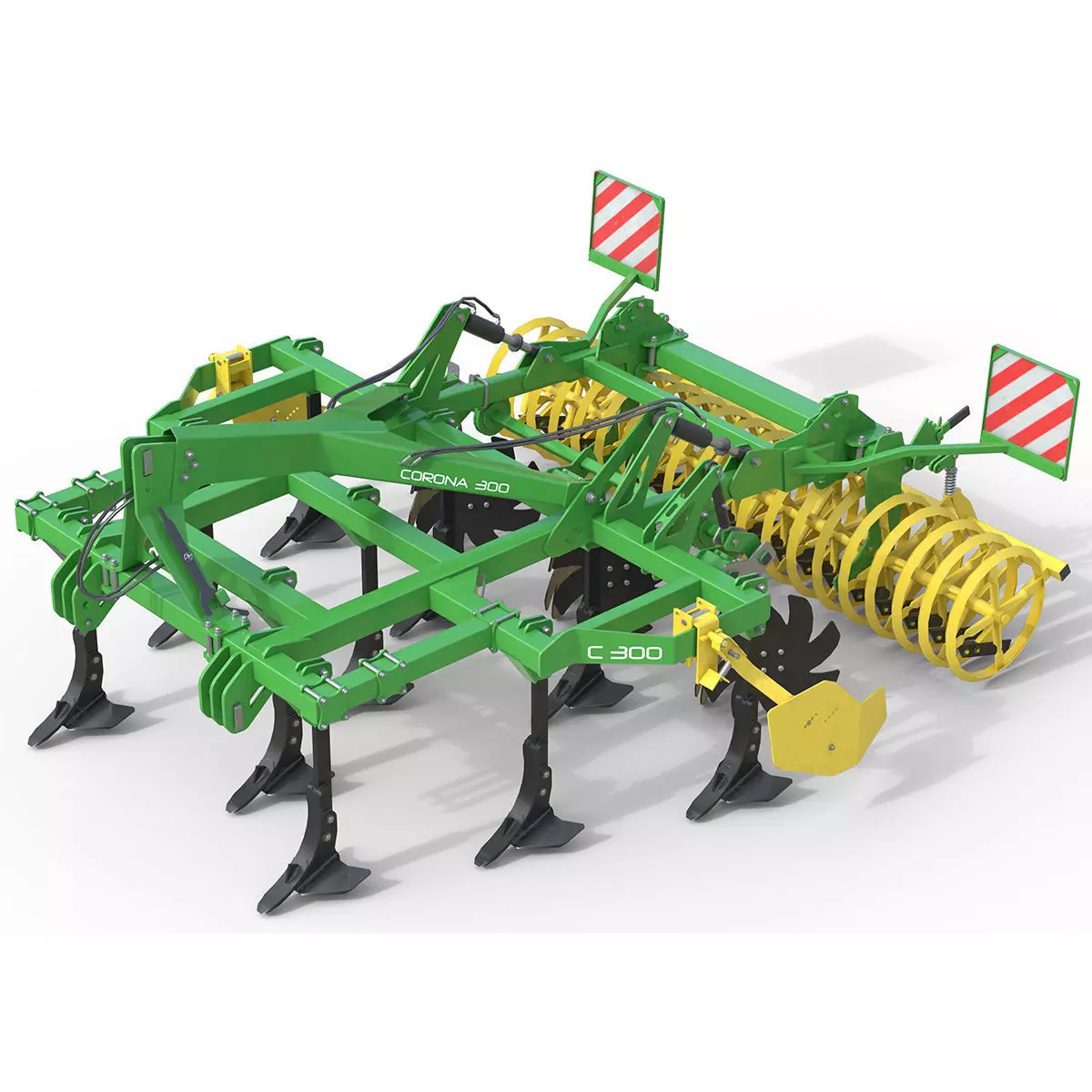 Kerner Corona 300 Hybrid Field Cultivator Low-poly 3D model_0