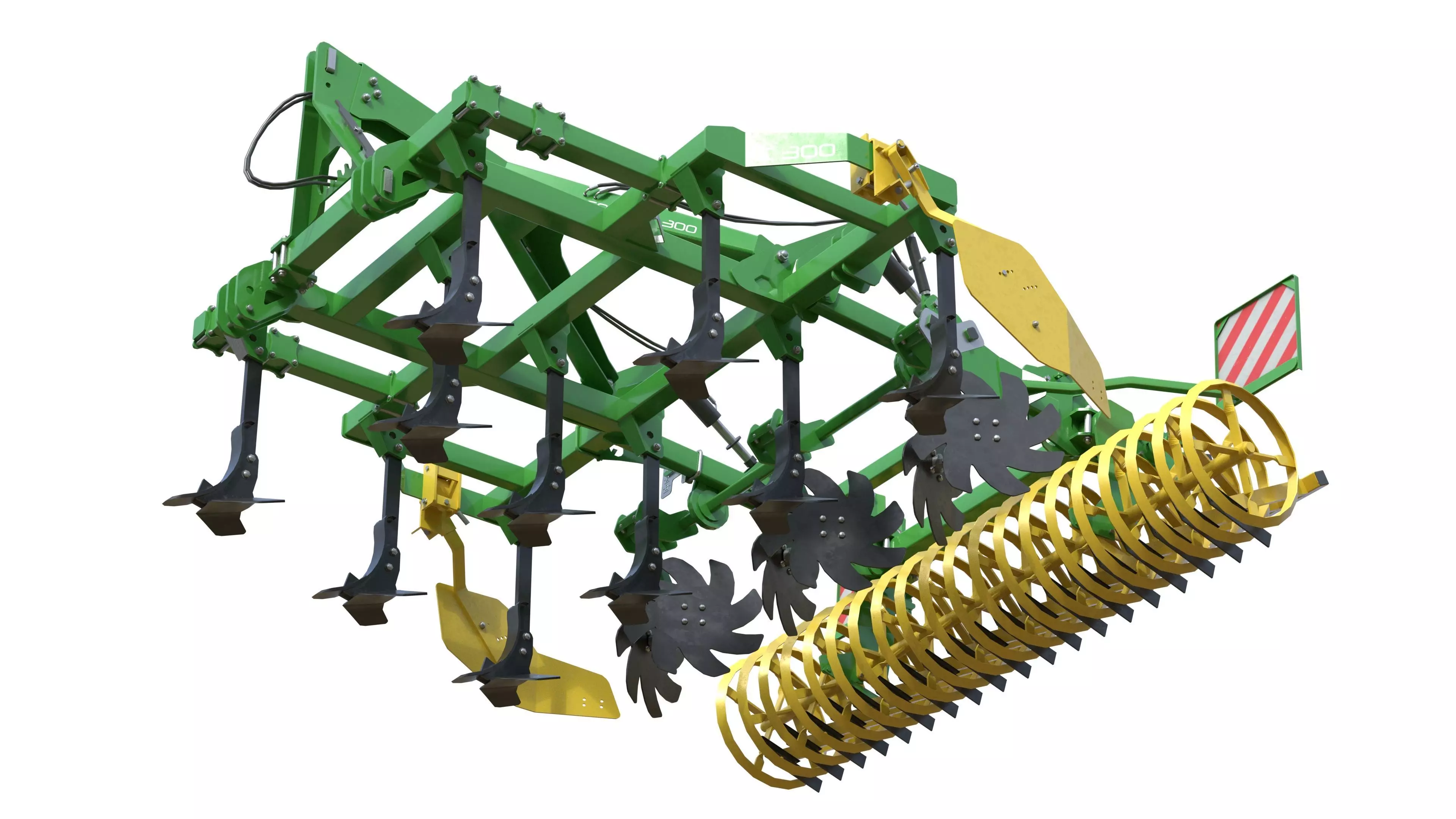 Kerner Corona 300 Hybrid Field Cultivator Low-poly 3D model_10