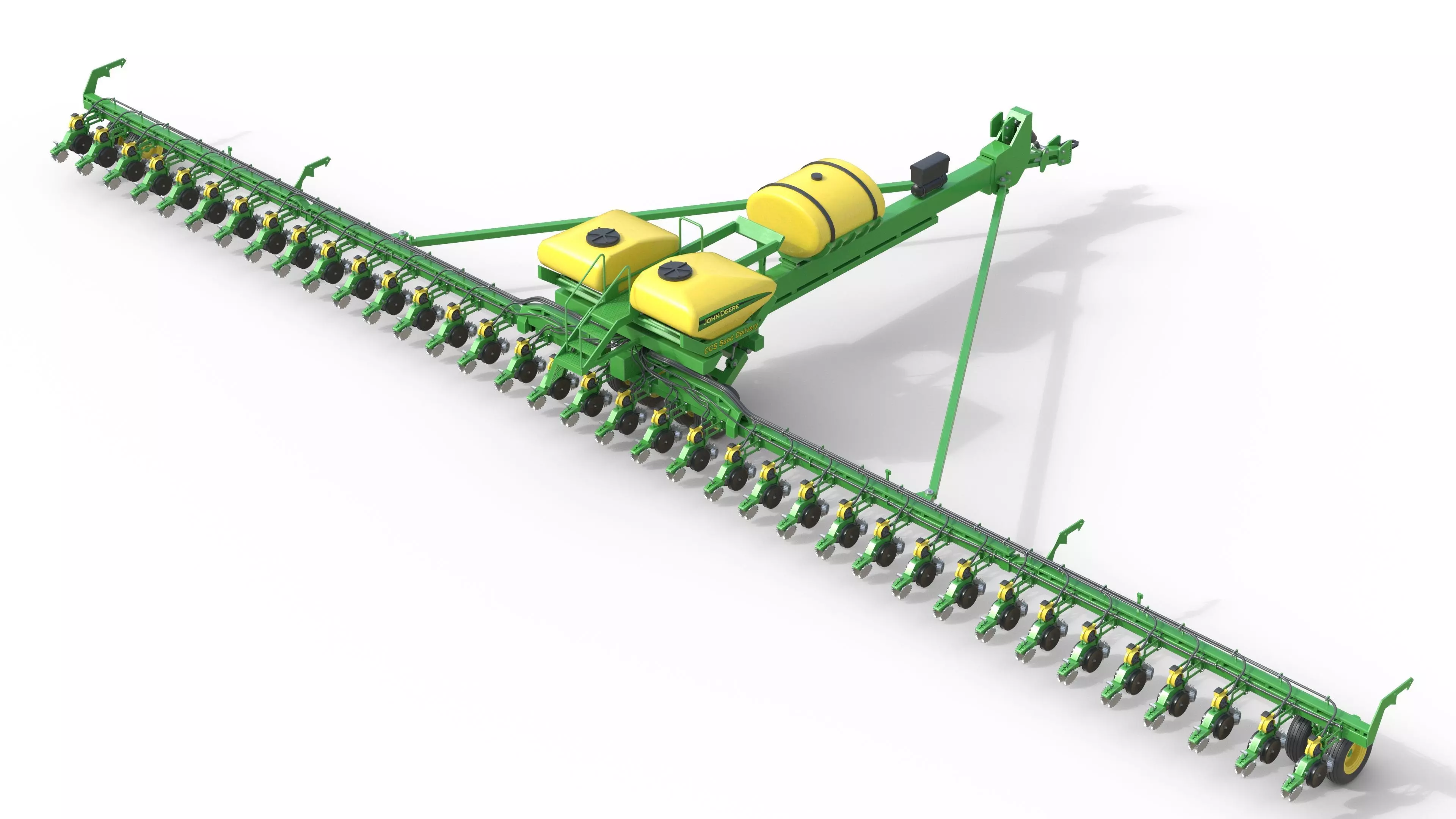 John Deere 36 Row Planter Low-poly 3D model_0