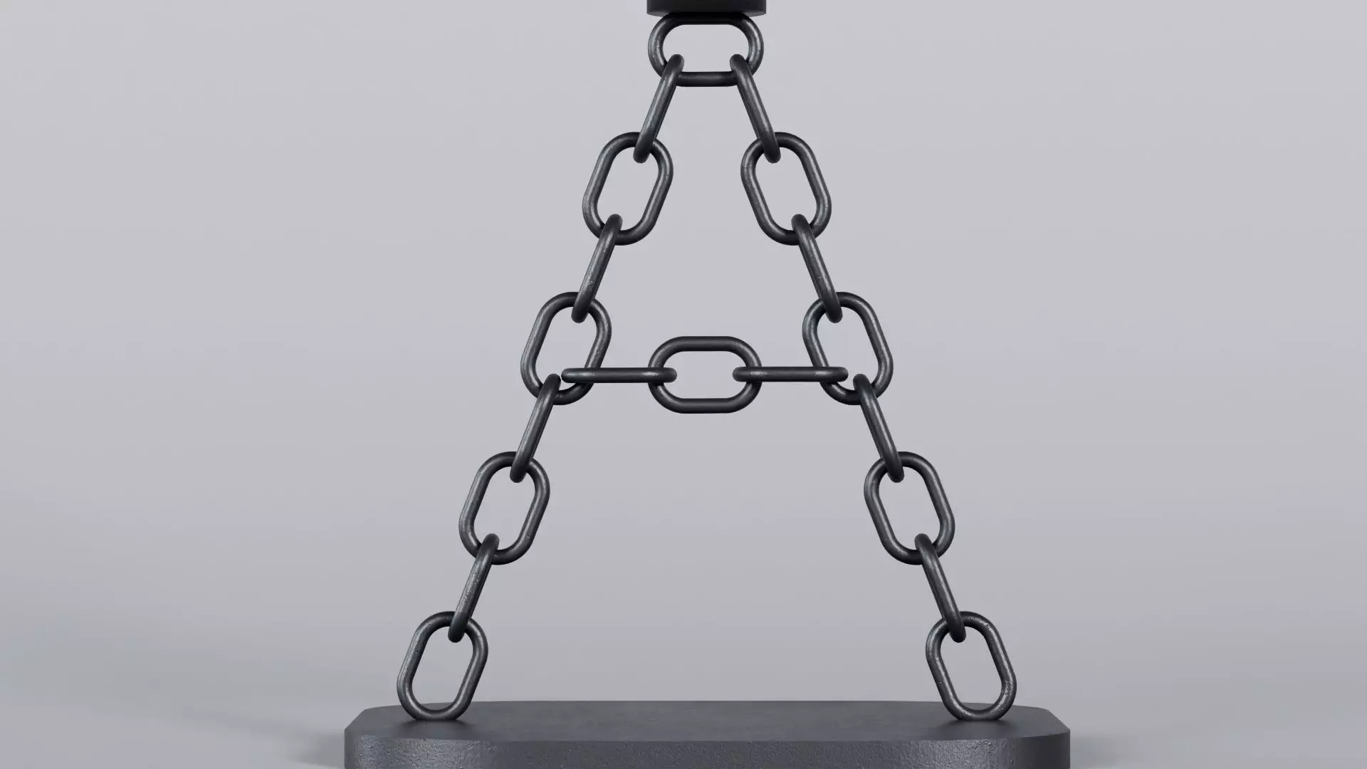 Alphabet A Chain Black Candleholder 3D Model True 4K PBR Render Low-poly 3D model_5