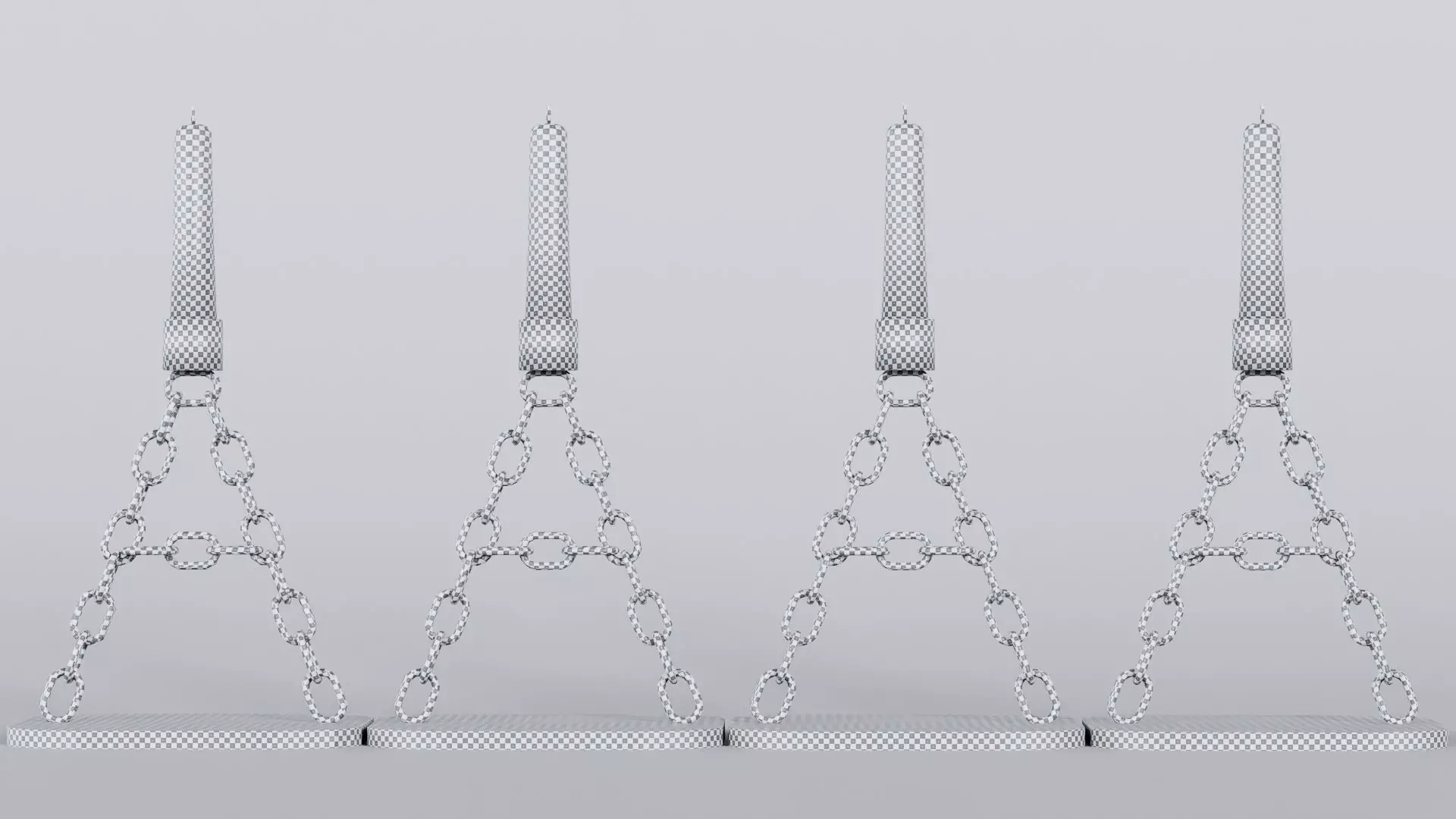 Alphabet A Chain Black Candleholder 3D Model True 4K PBR Render Low-poly 3D model_6