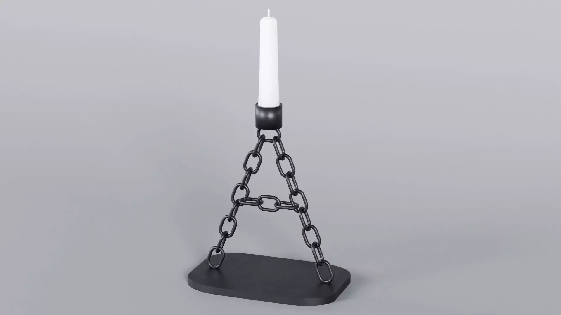 Alphabet A Chain Black Candleholder 3D Model True 4K PBR Render Low-poly 3D model_2