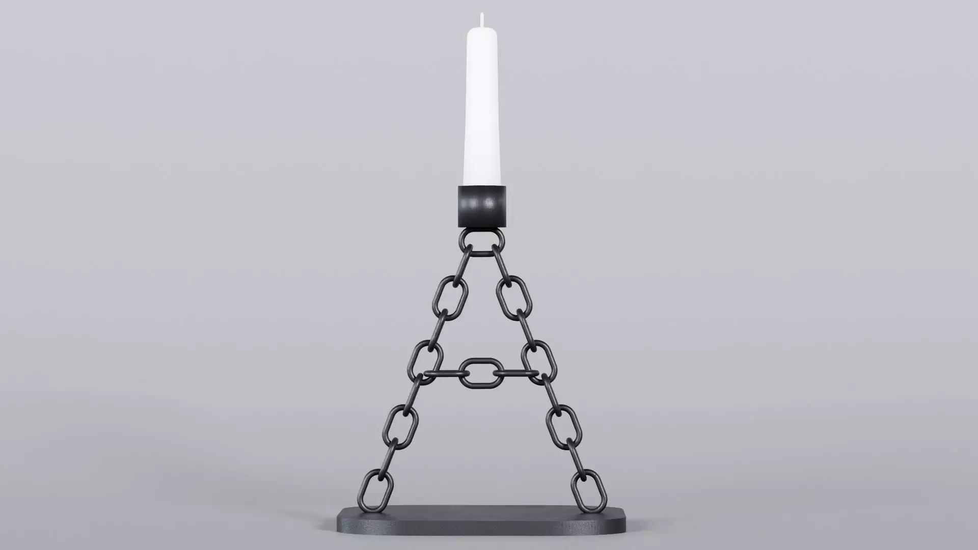 Alphabet A Chain Black Candleholder 3D Model True 4K PBR Render Low-poly 3D model_0