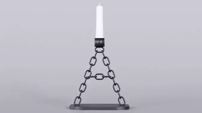 Alphabet A Chain Black Candleholder 3D Model True 4K PBR Render