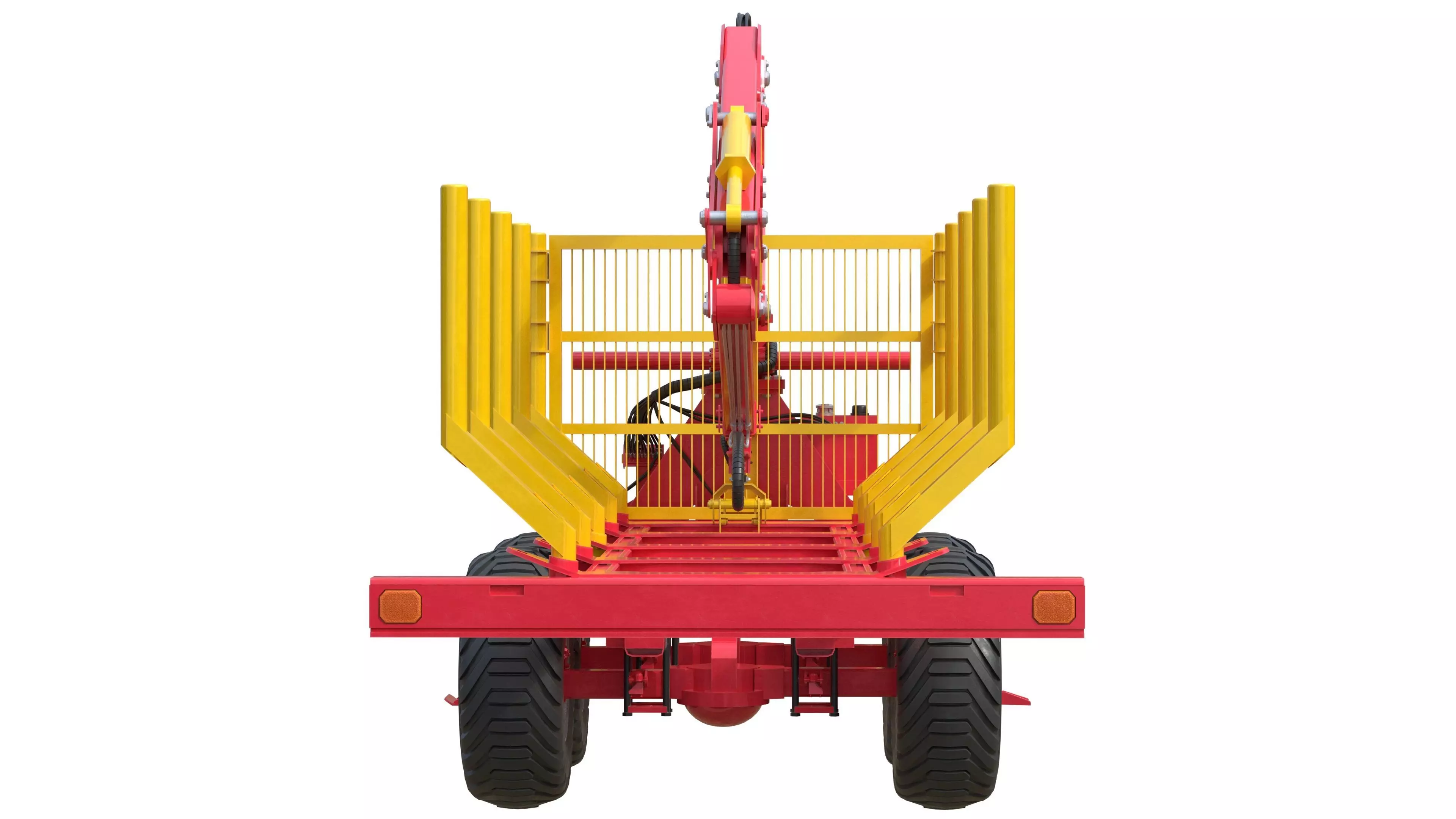 Xylotrail 11 Logging Forestry Trailer Low-poly 3D model_9