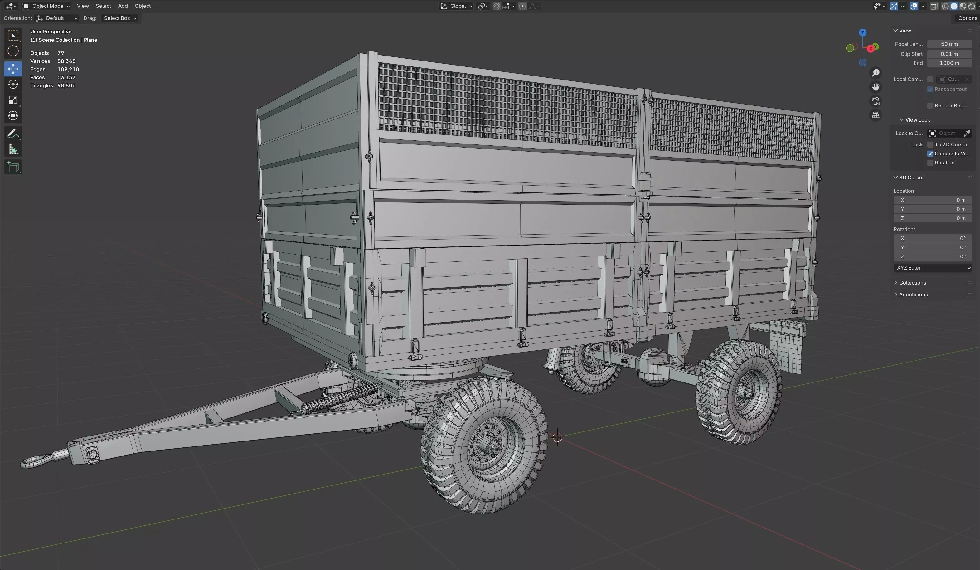 Celmak Dump Trailer Low-poly 3D model_12