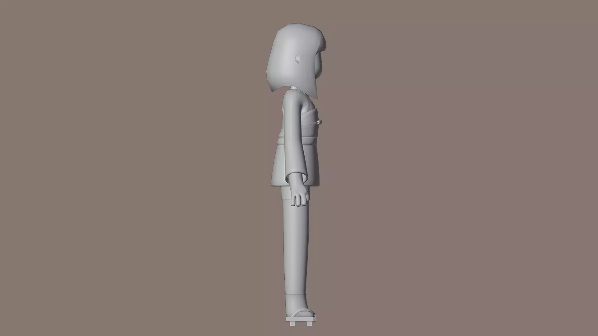 Minimal Cartoon Female Character Low-poly 3D model_21