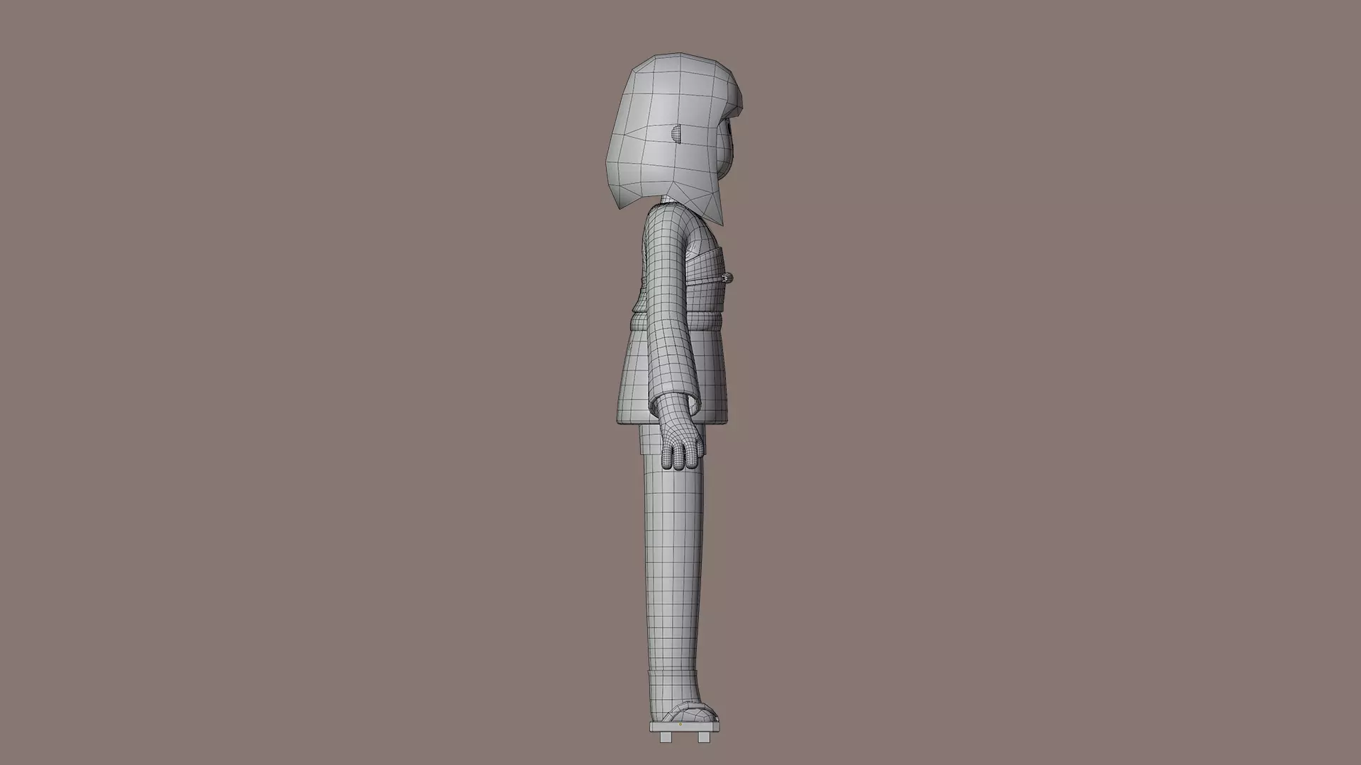 Minimal Cartoon Female Character Low-poly 3D model_33