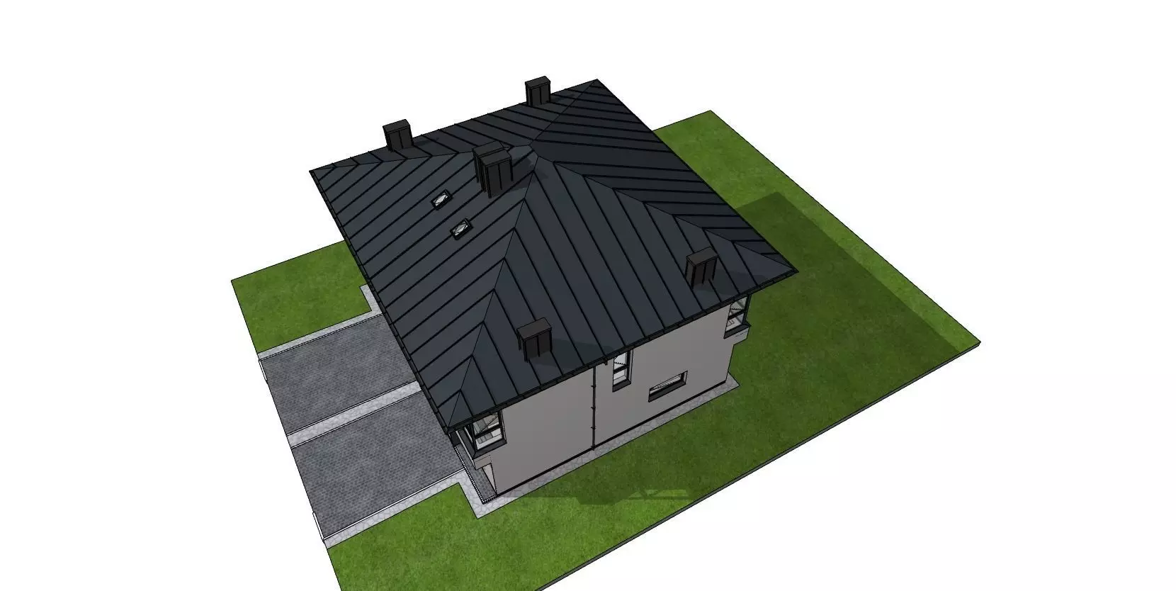 Two Unit Residential House 3D Model Modern Semi-Detached 3D model_7