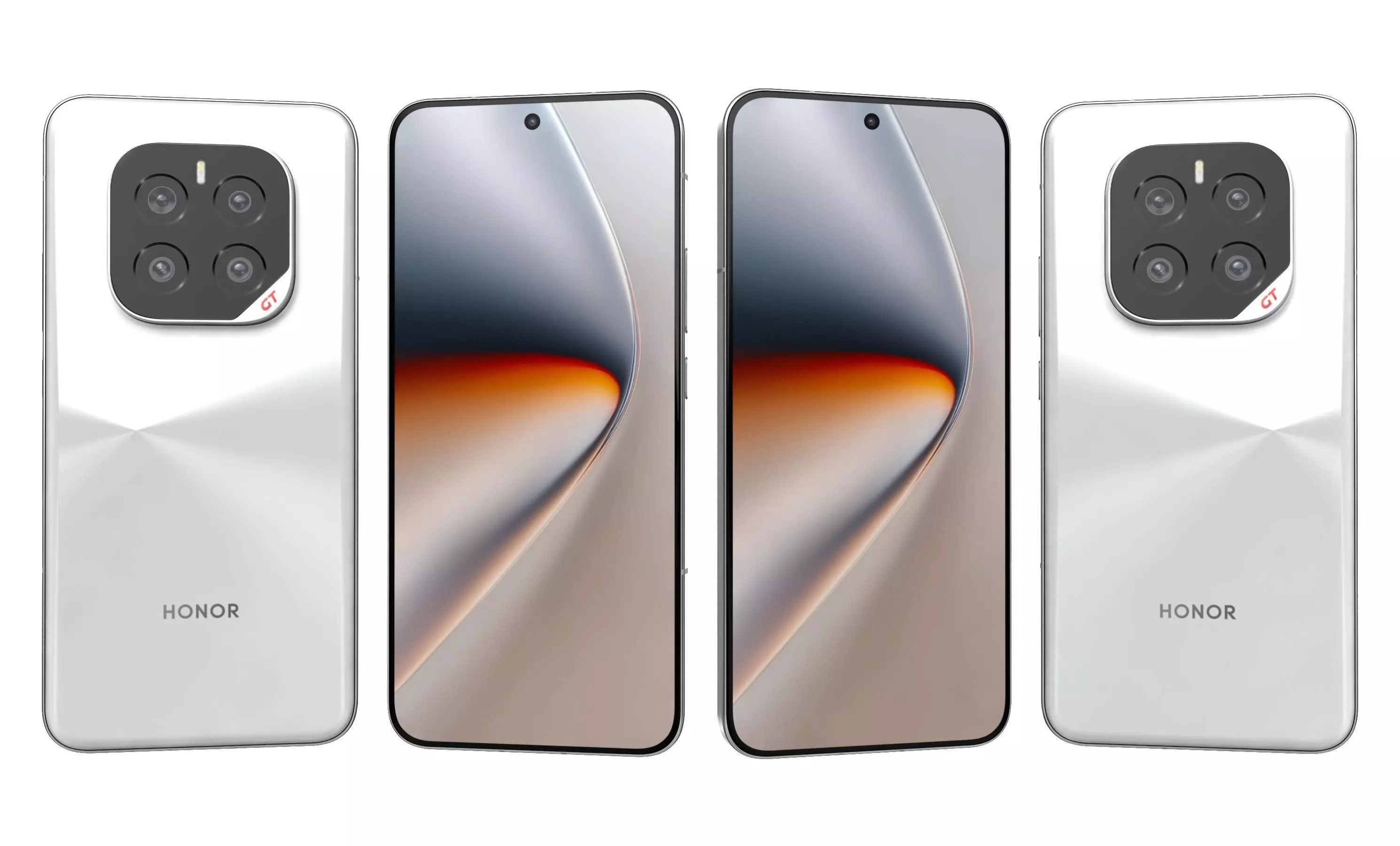 Honor GT Pro Ice Crystal White High Poly 3D model_0