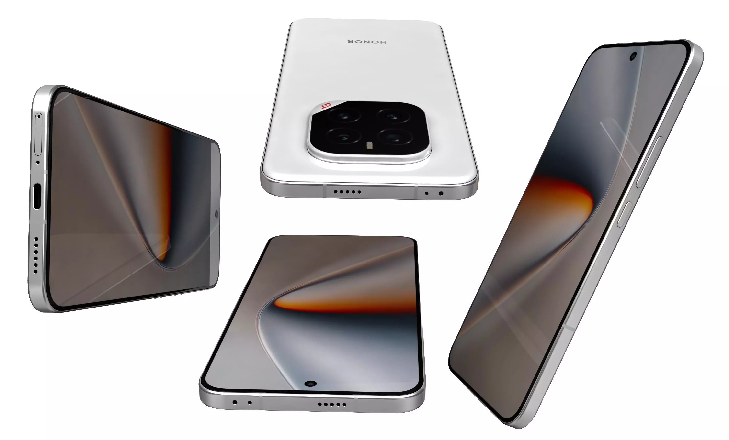 Honor GT Pro Ice Crystal White High Poly 3D model_6