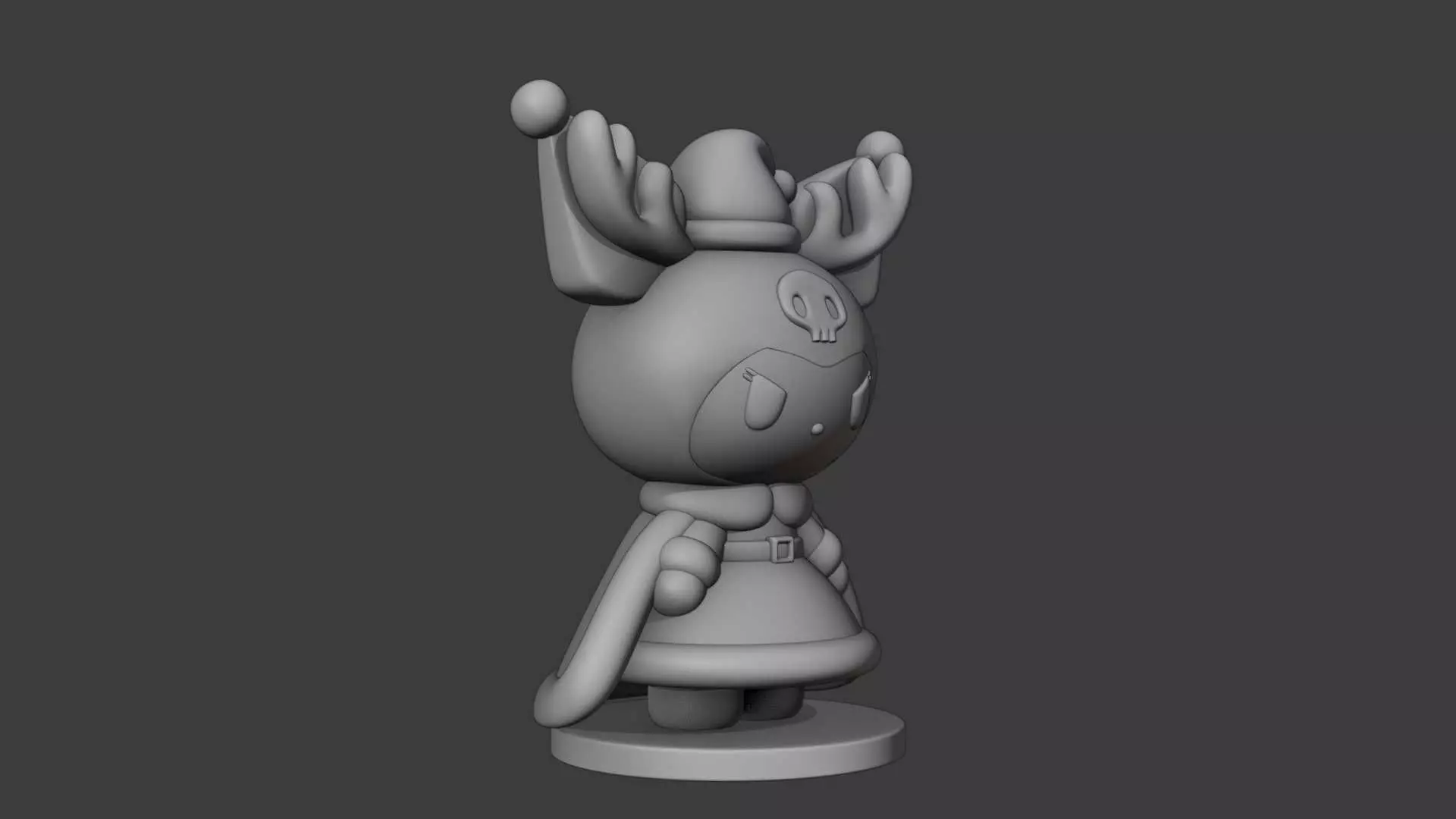 Christmas kuromi sanrio deer 3D print model_2