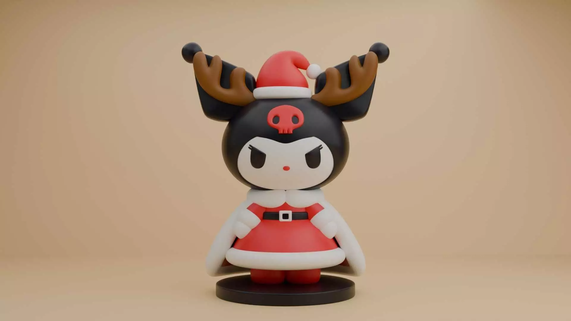 Christmas kuromi sanrio deer 3D print model_0