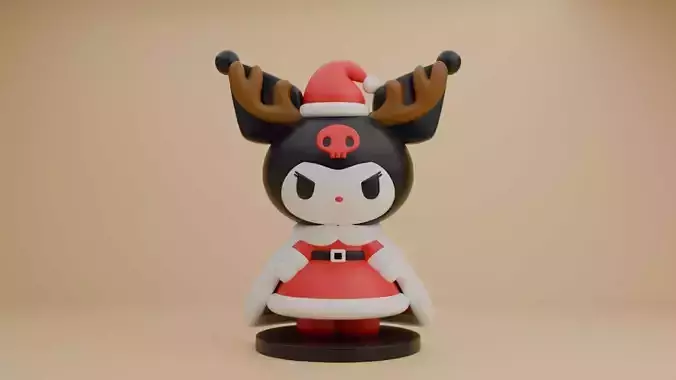 Christmas kuromi sanrio deer 3D print model Christmas kuromi sanrio deer 3D print model