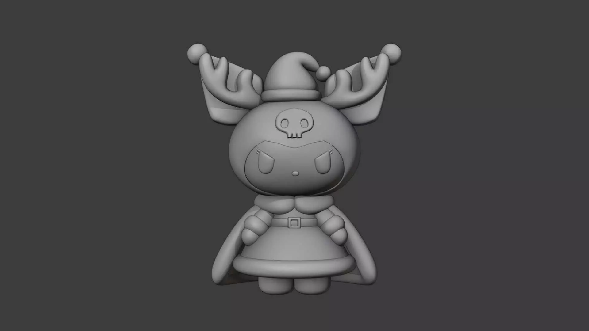 Christmas kuromi sanrio deer 3D print model_9