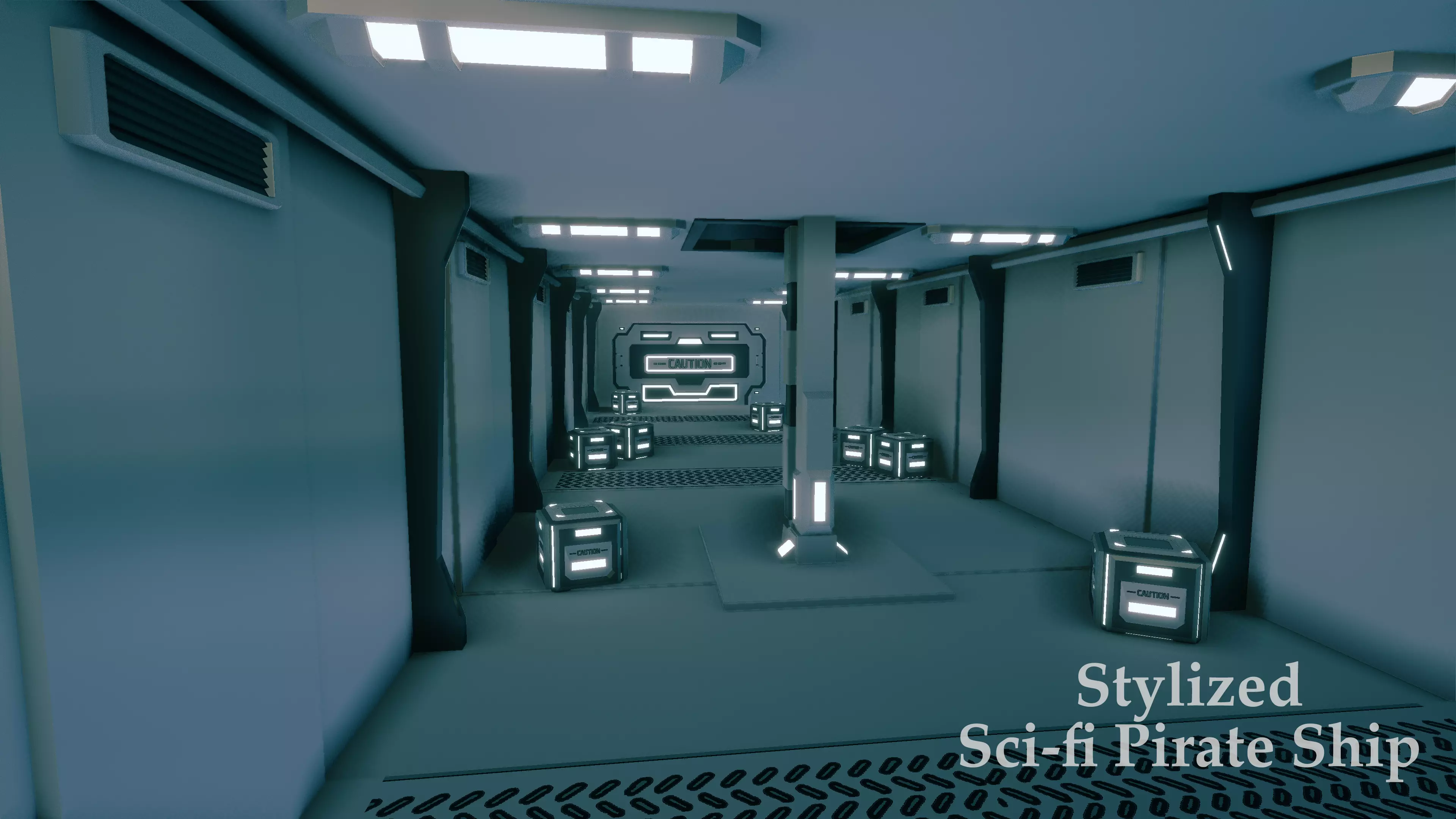 Stylized Sci-fi Pirate Ship - By Yorakeys Low-poly 3D model_4