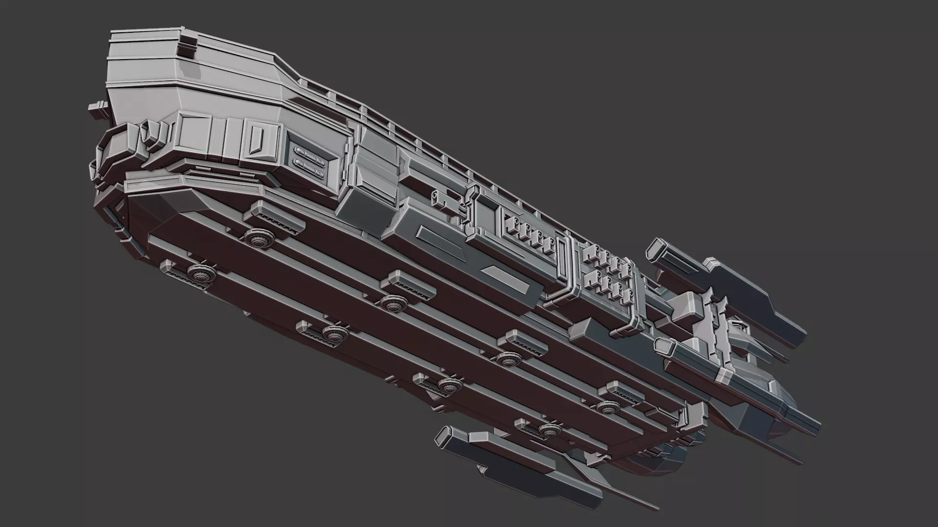 Stylized Sci-fi Pirate Ship - By Yorakeys Low-poly 3D model_9