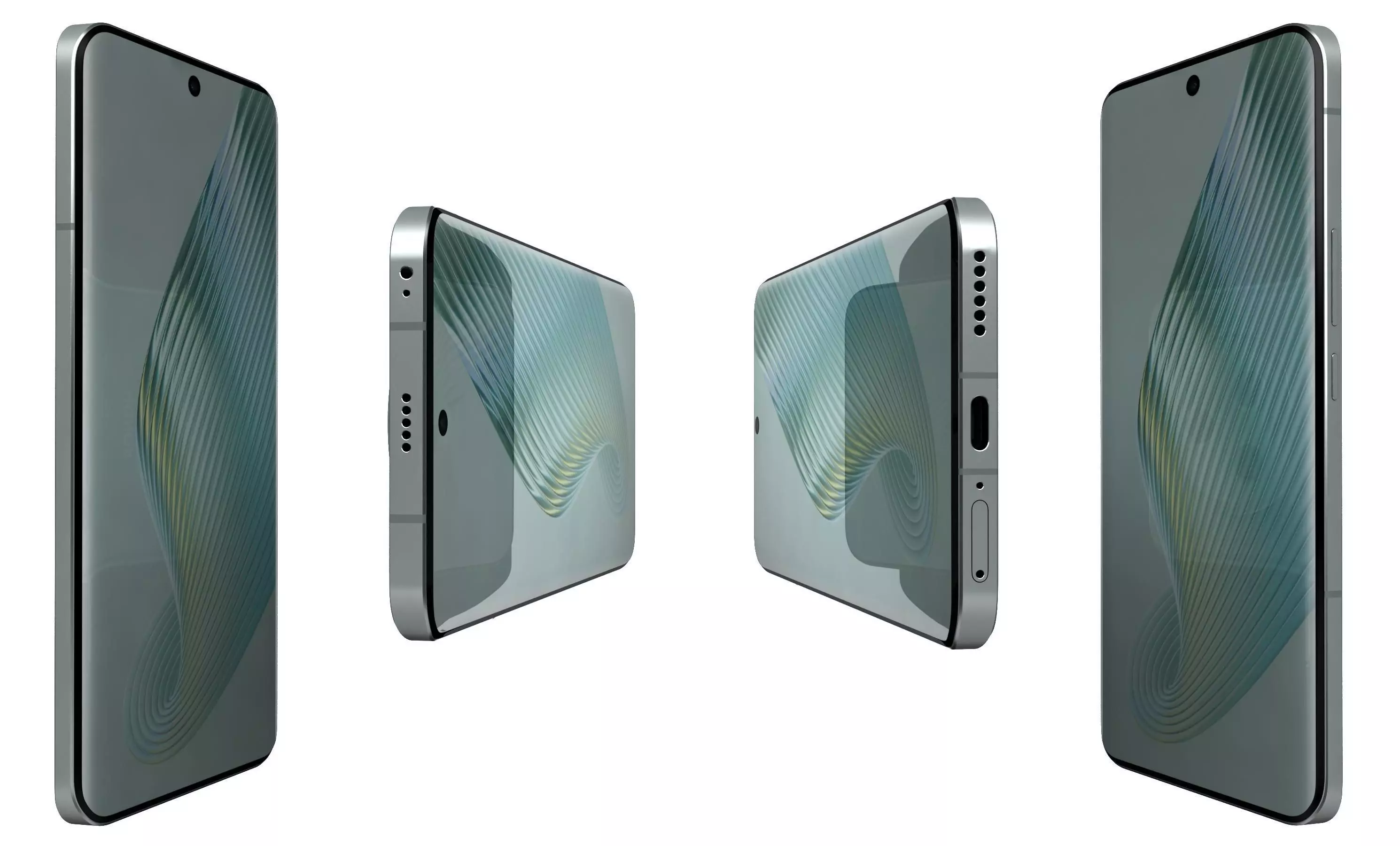 Honor Magic 5 Green High Poly  3D model_2