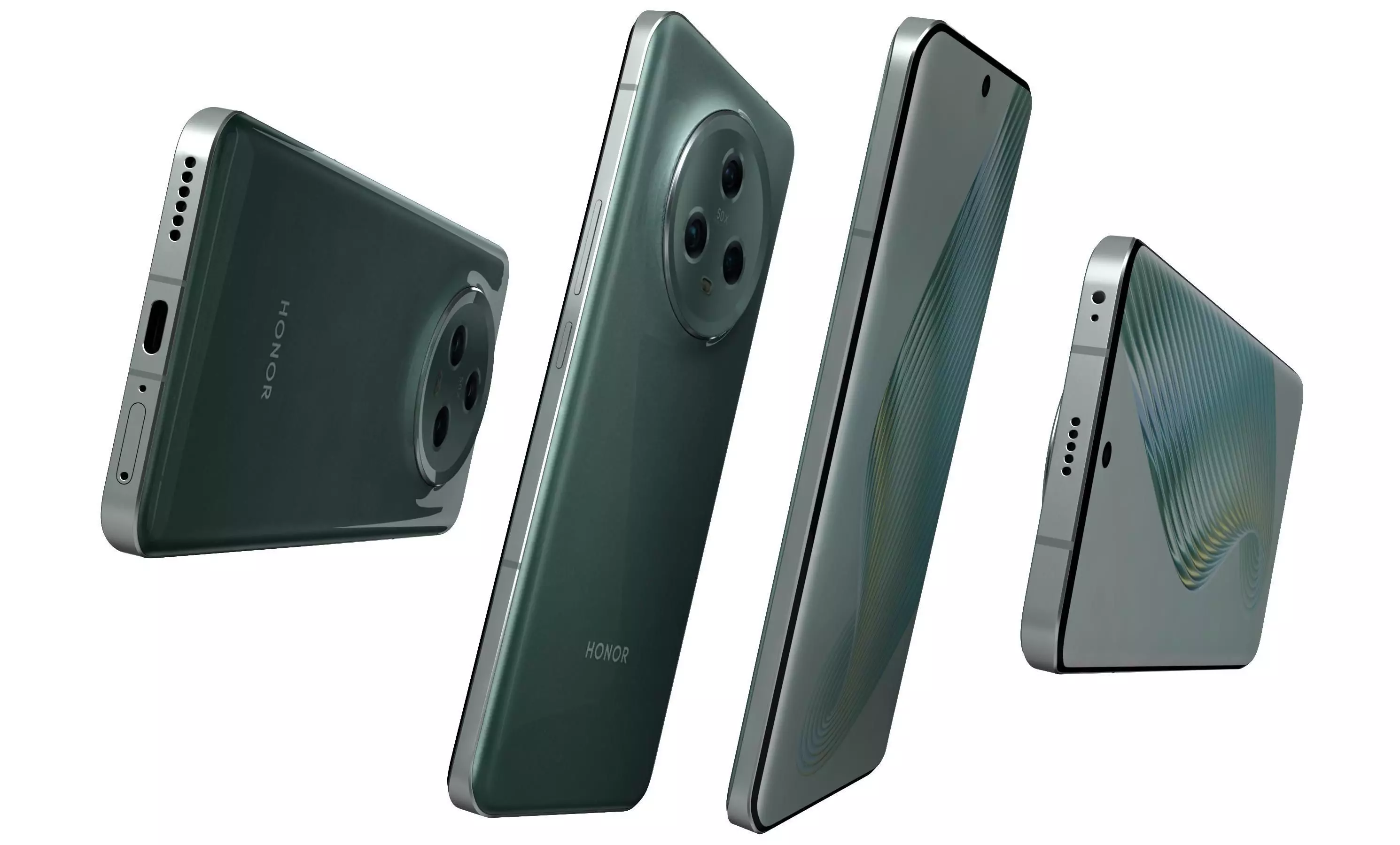 Honor Magic 5 Green High Poly  3D model_5