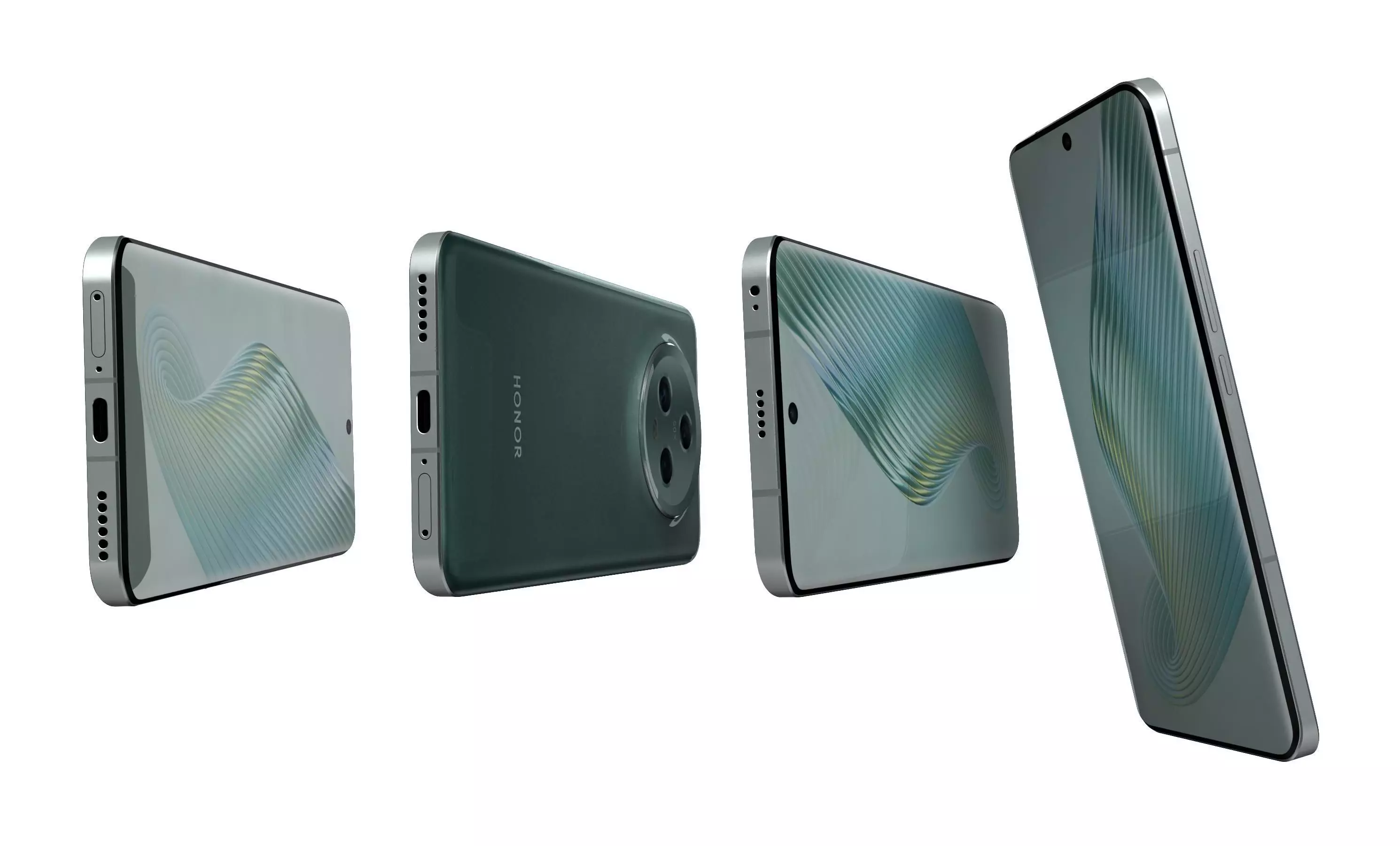 Honor Magic 5 Green High Poly  3D model_6